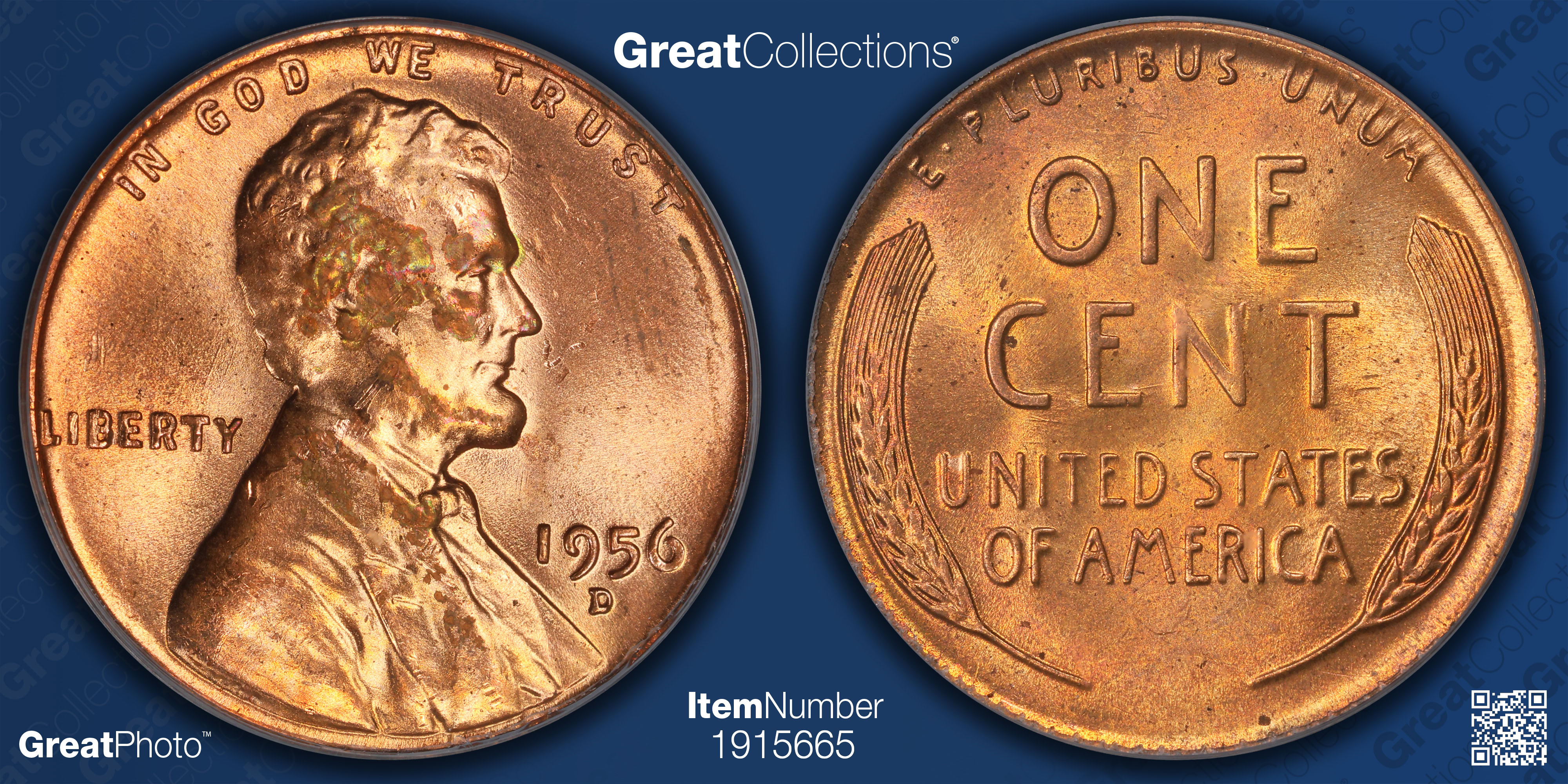 1956-D Lincoln Cent PCGS MS-64 RD (Item 1915665