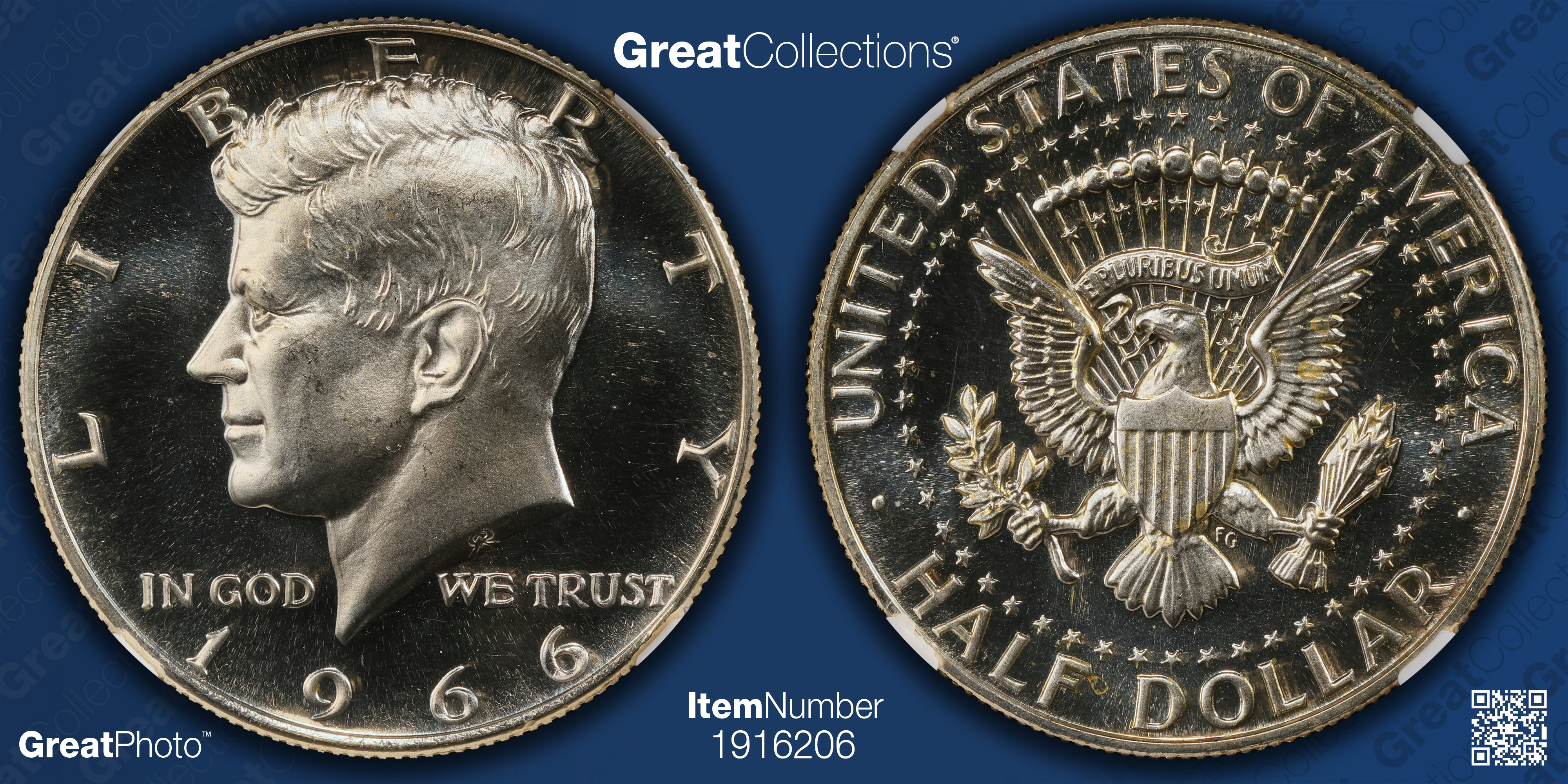 1966 Kennedy Half Dollar SMS NGC MS-67 UC (QA) (Item 1916206