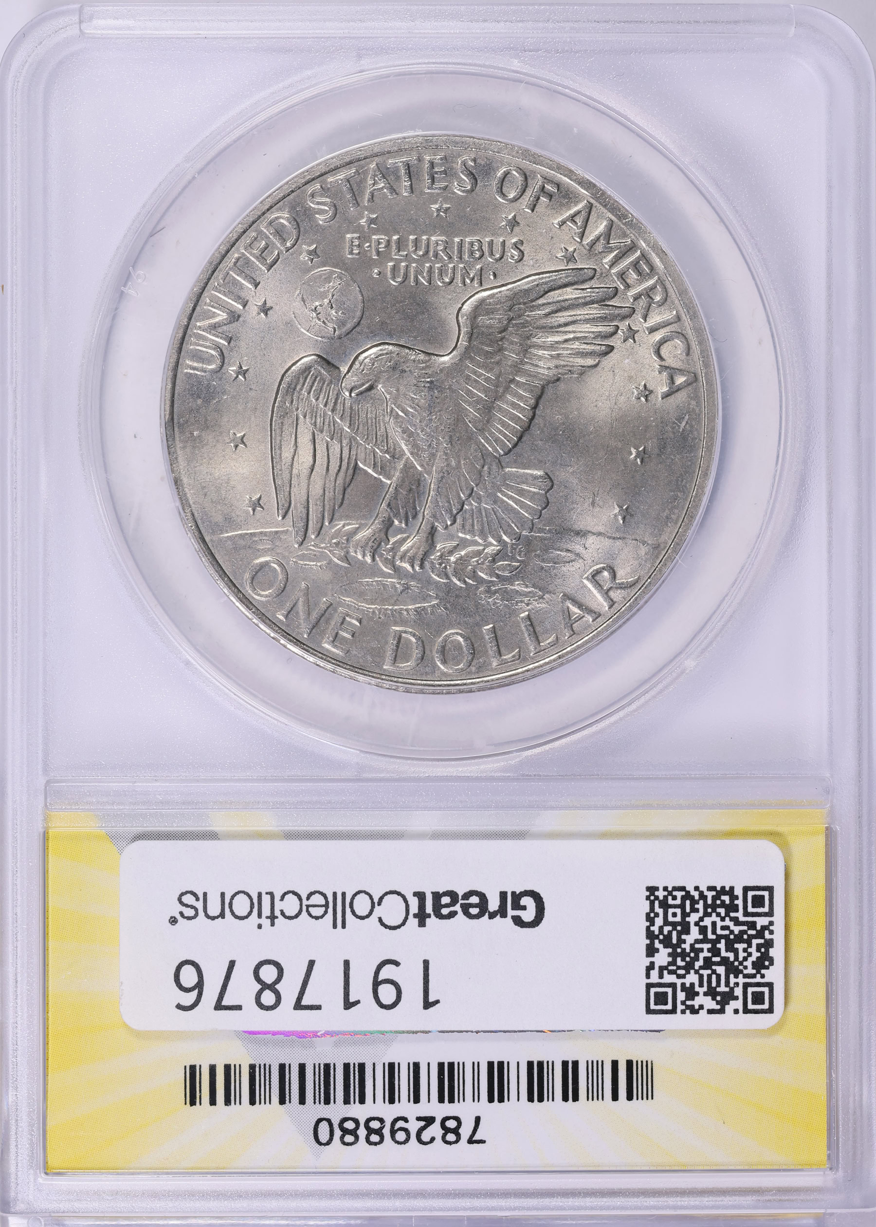 Mint Error 1971-D Eisenhower Dollar Double Rim Clip ANACS MS-64