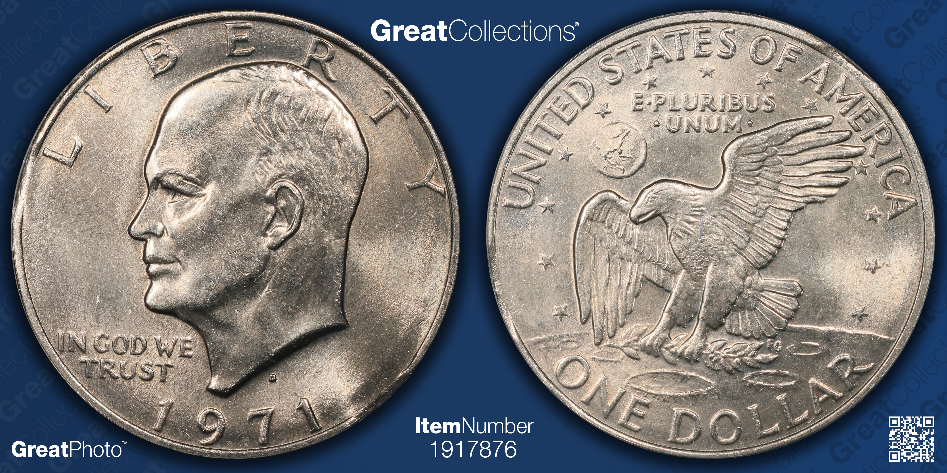 Mint Error 1971-D Eisenhower Dollar Double Rim Clip ANACS MS-64