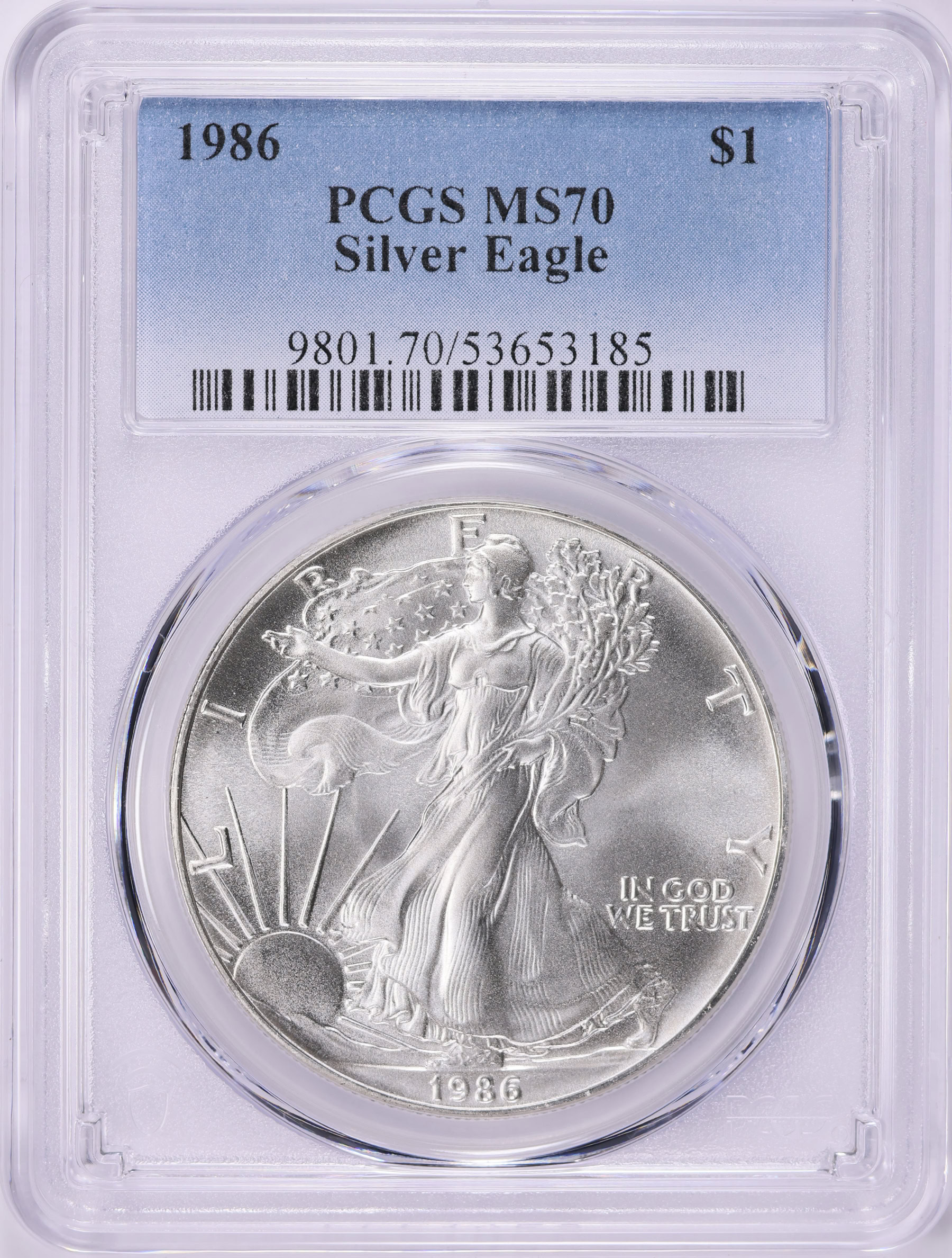 1986 $1 Silver Eagle PCGS MS-70 (Item 1917953) | GreatCollections