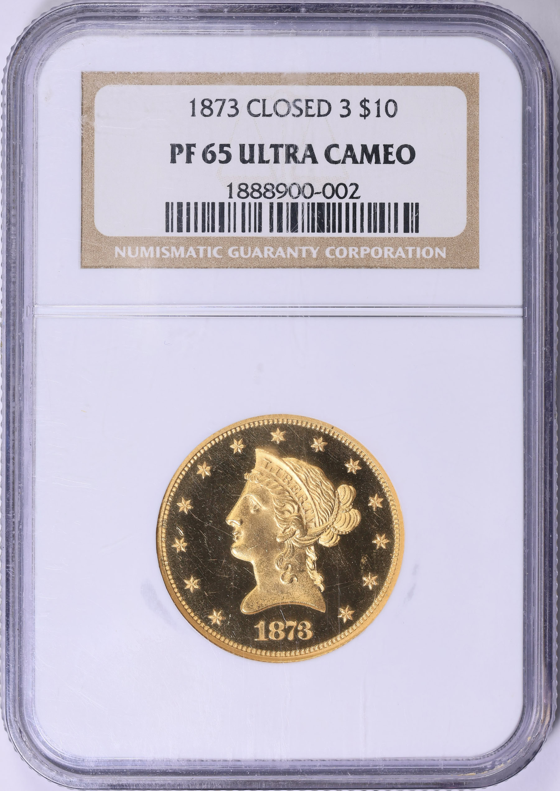 1873 Liberty Gold Eagle Closed 3 NGC Proof-65 UC (Item 1918689