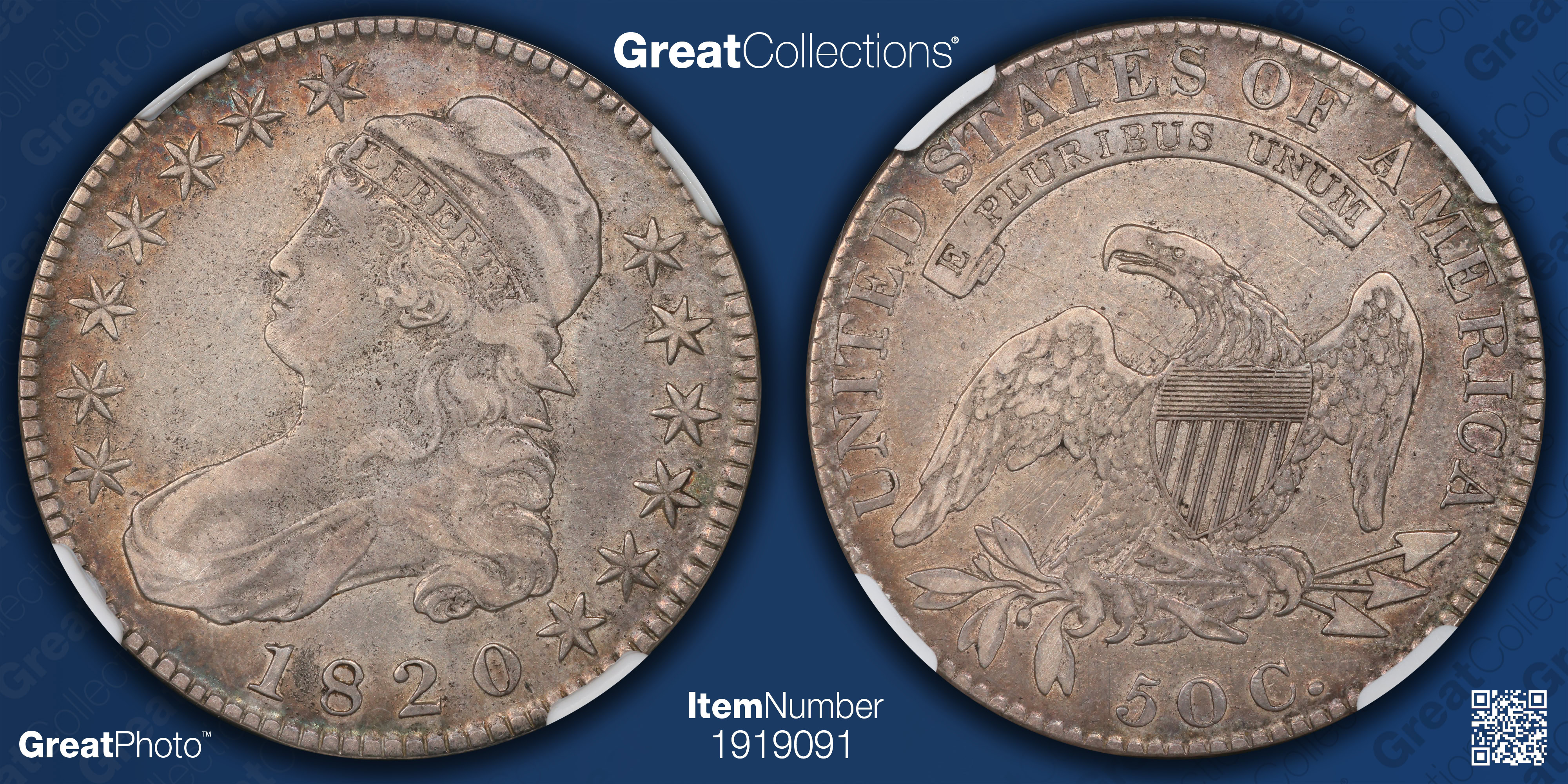 1820 Capped Bust Half Dollar NGC VF35 (Item 1919091