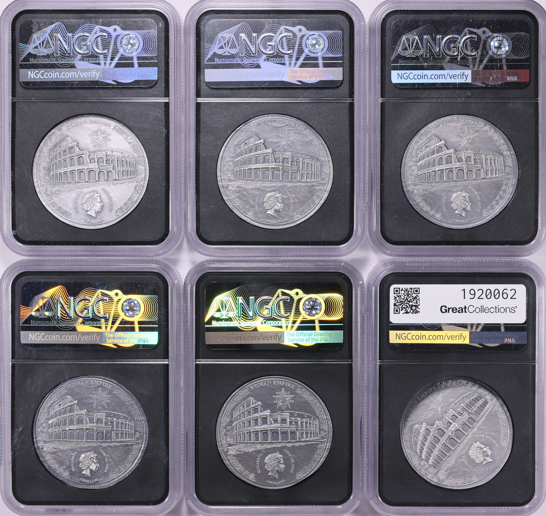 Cook Islands 2021 Silver $5 Roman Empire Set Antique Finish NGC MS