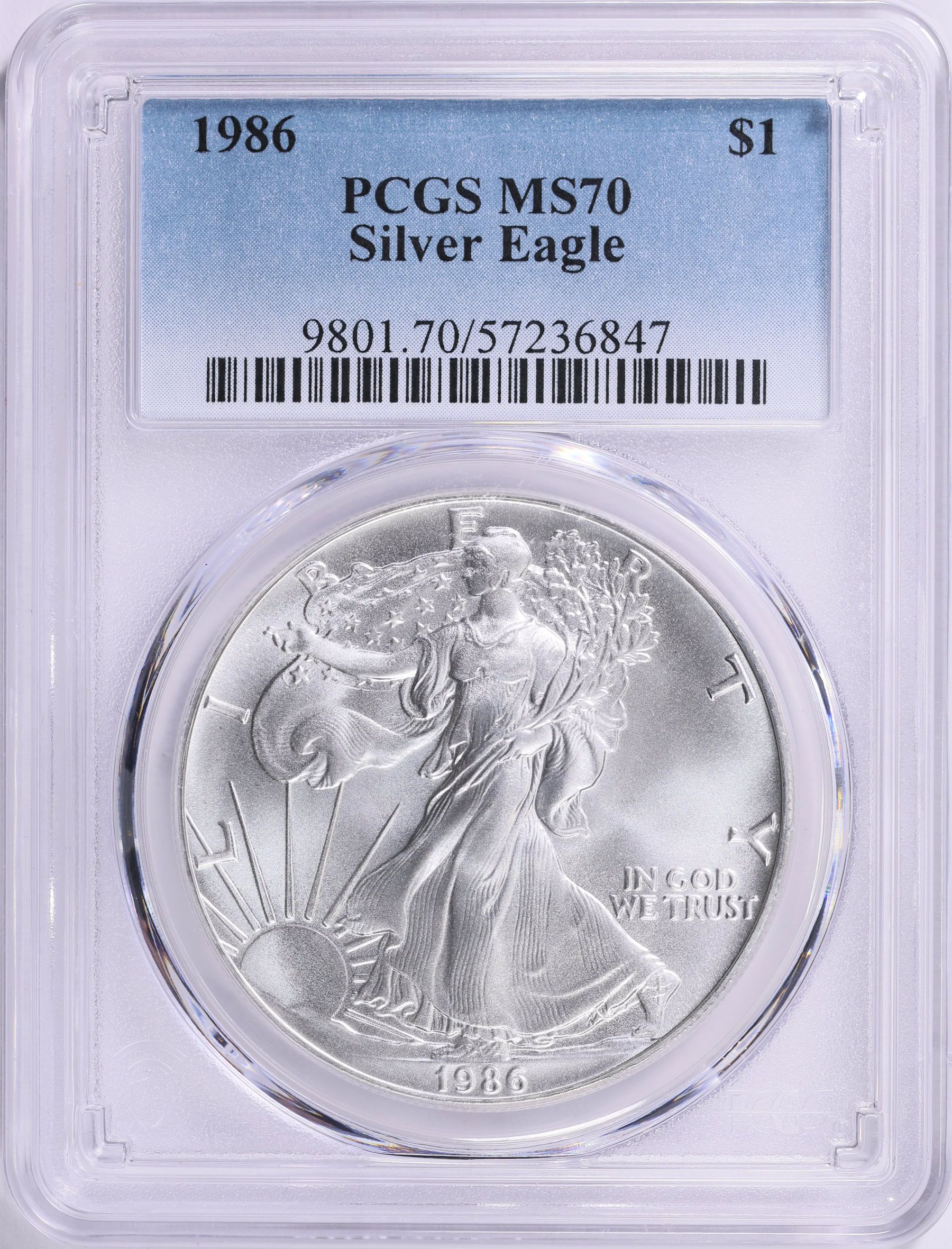 1986 $1 Silver Eagle PCGS MS-70 (Item 1921026) | GreatCollections