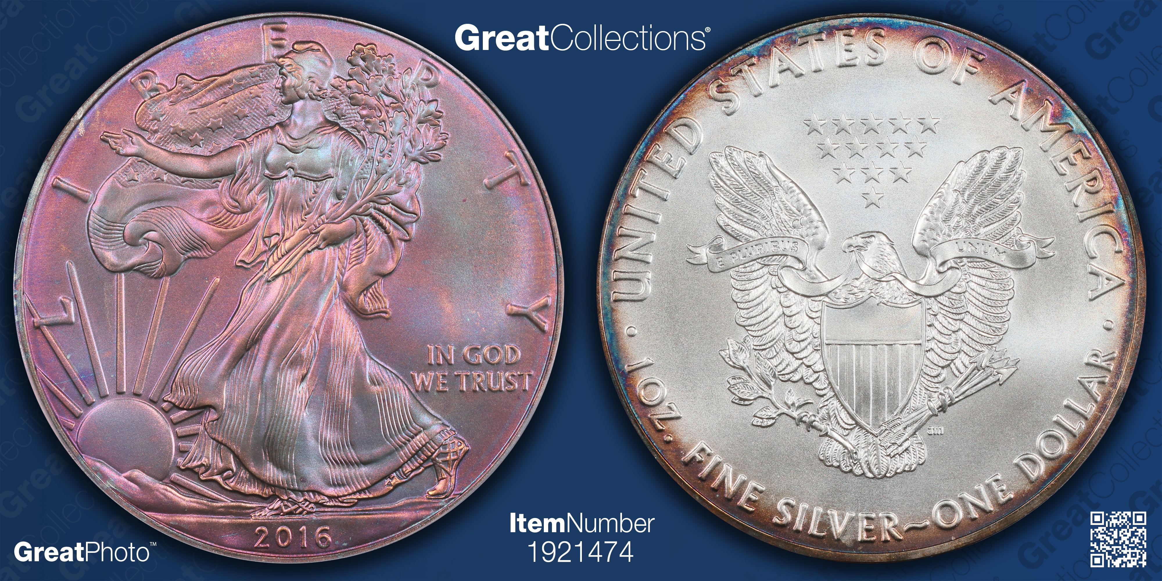 2016 $1 Silver Eagle 30th Anniversary PCGS MS-68 (Toned) (Item 1921474 ...