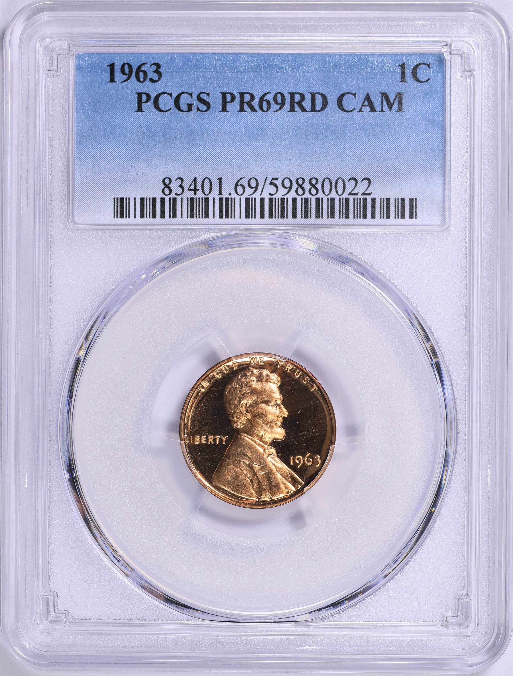 1963 Lincoln Cent PCGS Proof-69 RD CAMEO (Item 1922014 ...