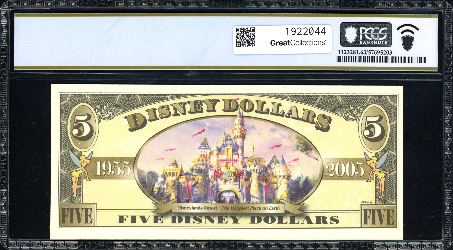 2005 Disney Store $5 Disney Dollar Note Goofy / Sleeping Beauty's 2005 Disney Store $5 Disney Dollar Note Goofy / Sleeping Beauty's
