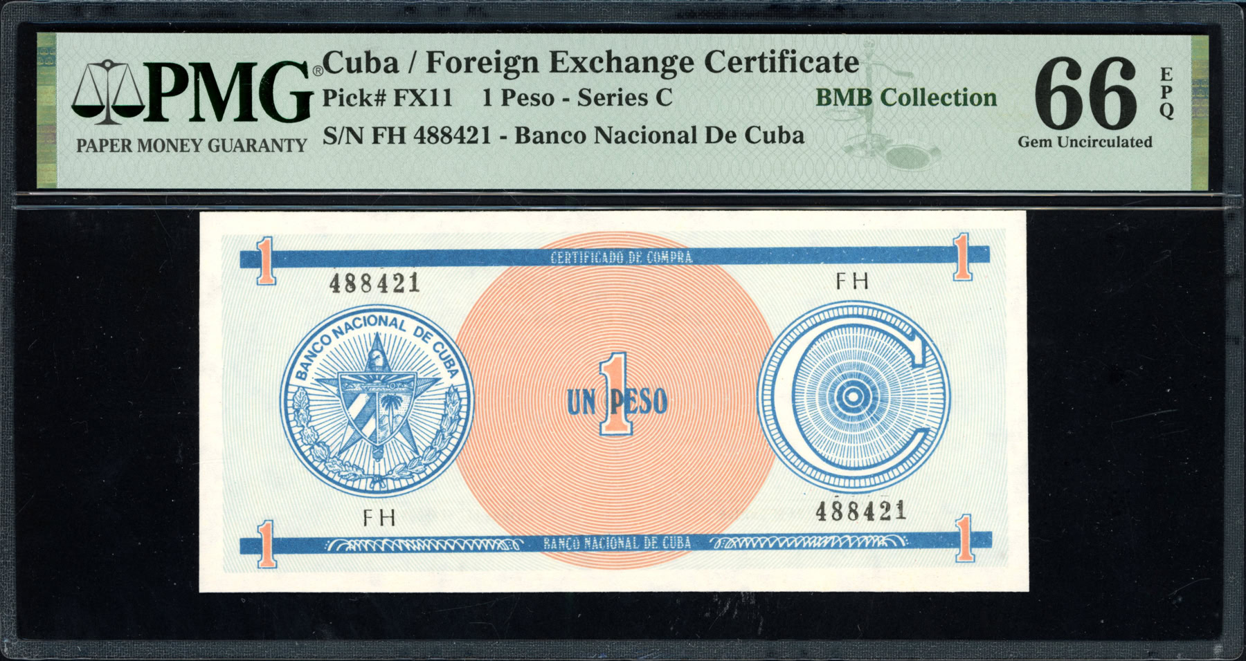 Cuba ND 1 Peso Banco Nacional de Cuba Foreign Exchange Certificate