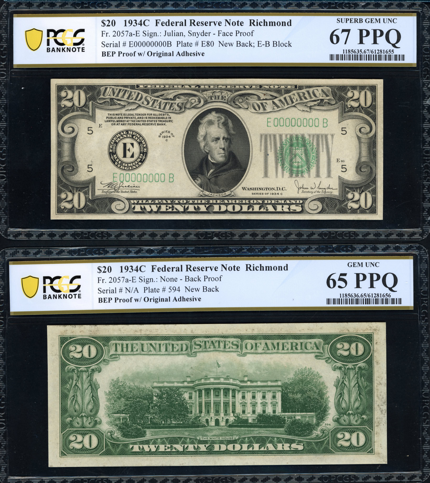 Fr. 2155-E (EB Block) 1934C $5, $10, $20, $50 & $100 Richmond Federal ...