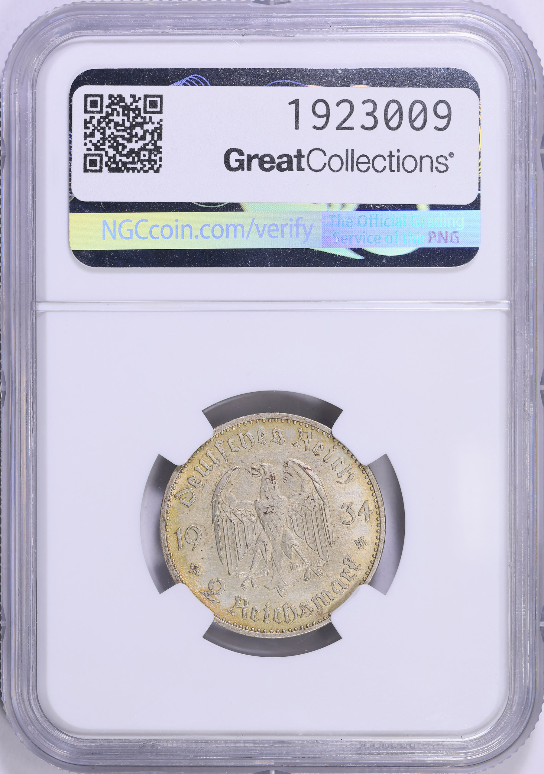 Germany 1934-A Silver 2 Marks Potsdam Garrison Church KM-87 NGC MS