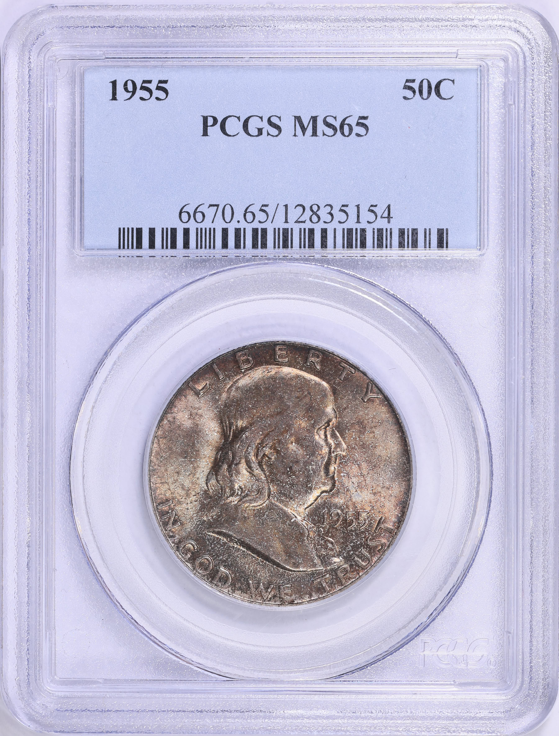 1955 Franklin Half Dollar PCGS MS-65 (Toned) (Item 1923366
