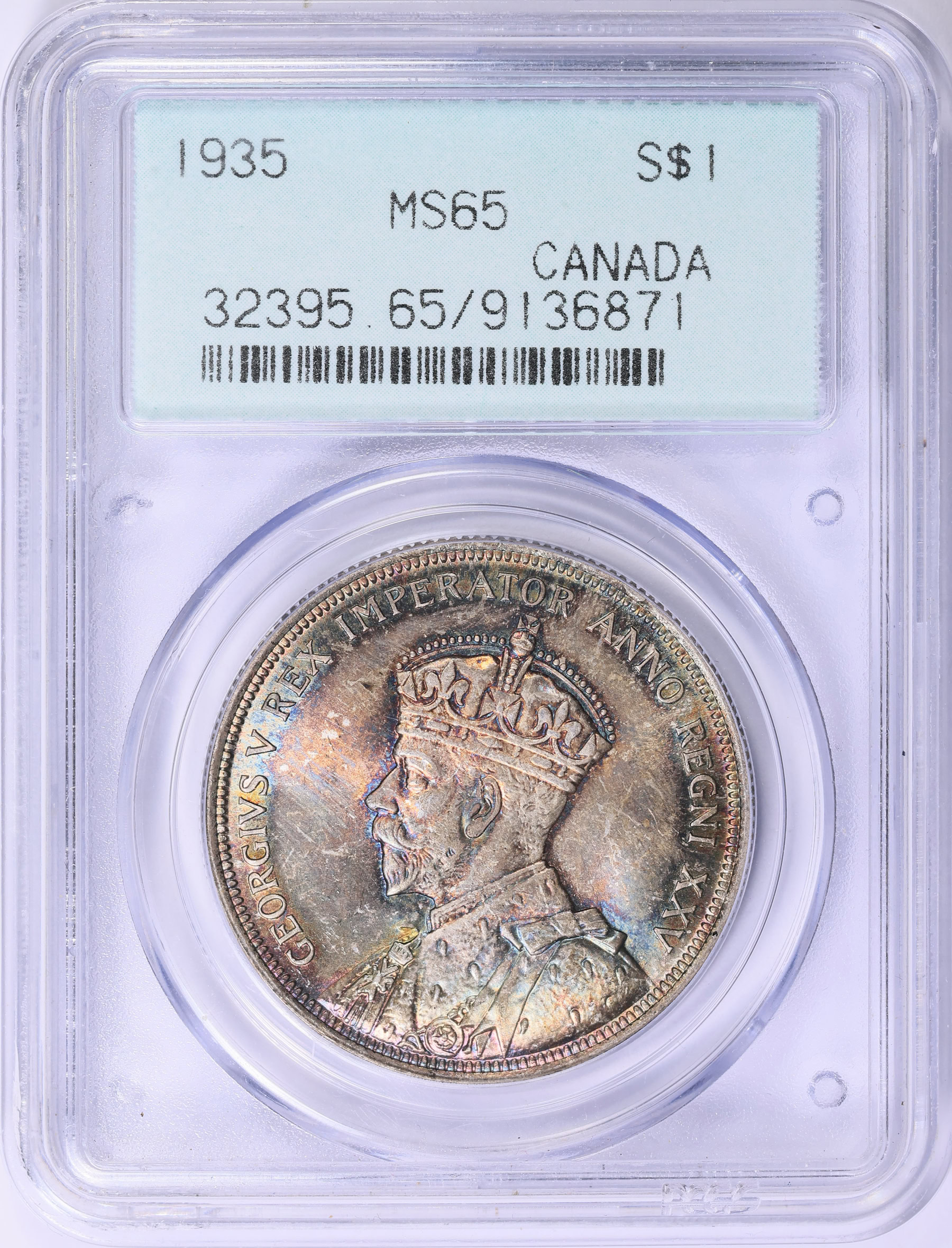 Canada 1935 Silver Dollar KM-30 PCGS MS-65 OGH (2nd Gen) (ASW