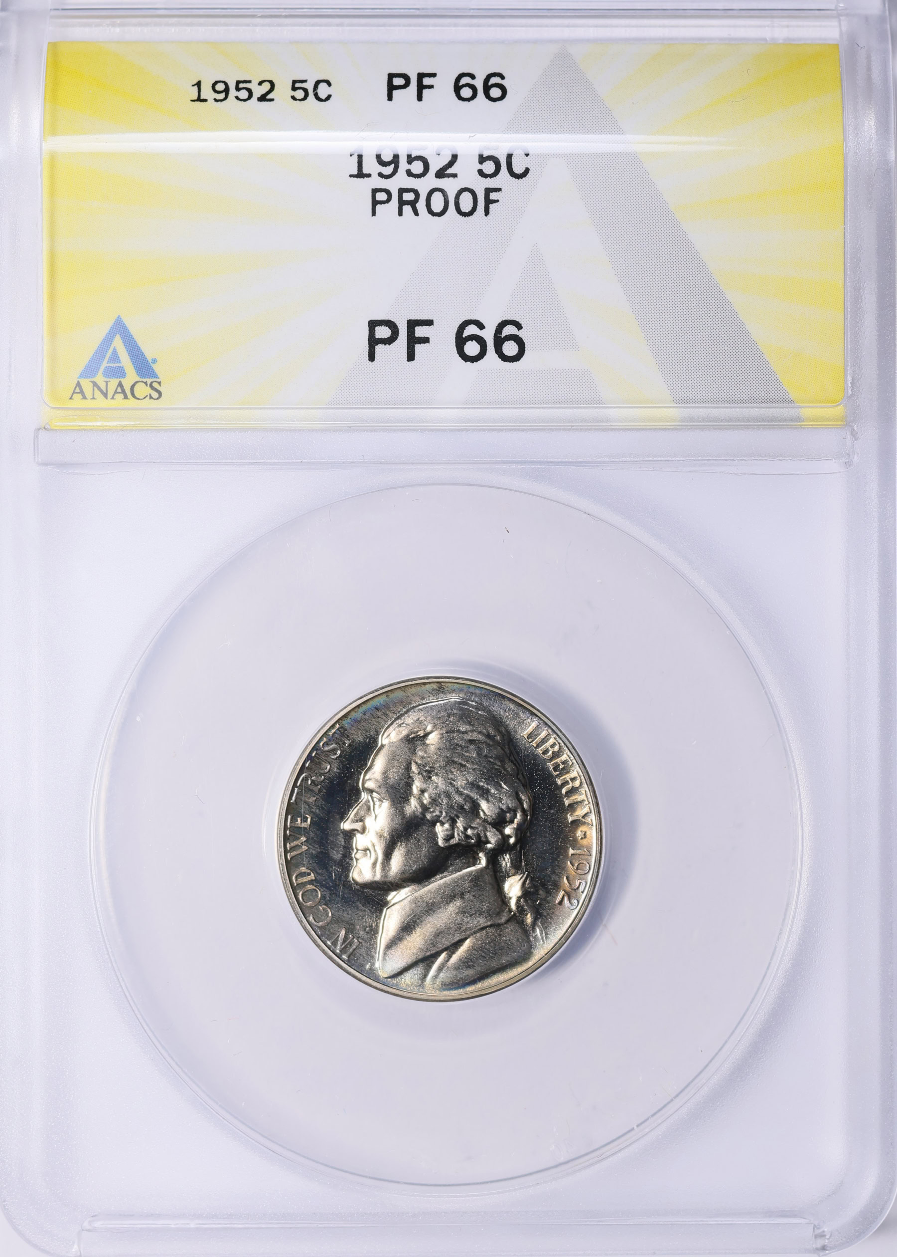 1952 Jefferson Nickel ANACS Proof-66 (Toned) (Item 1924960 ...
