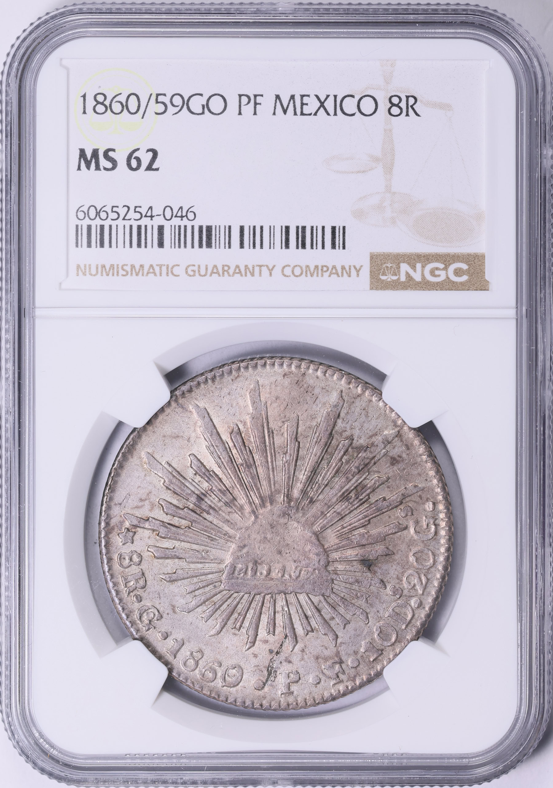 プノメーケスケラス　DD−786 Mexico 1860/59-Go PF Silver 8 Reales KM-377.8 NGC MS-62 (Item