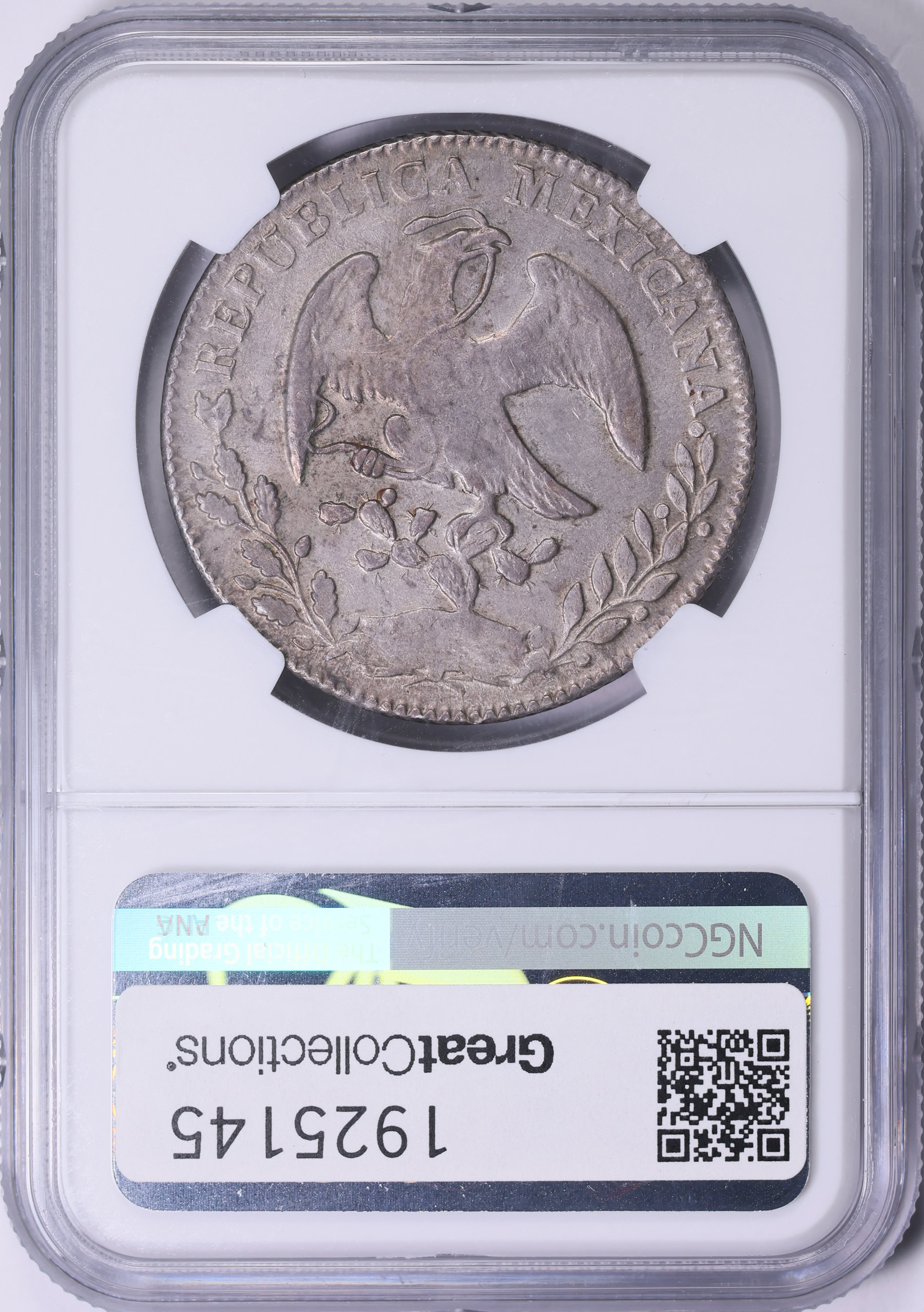 Mexico 1860/59-Go PF Silver 8 Reales KM-377.8 NGC MS-62 (Item