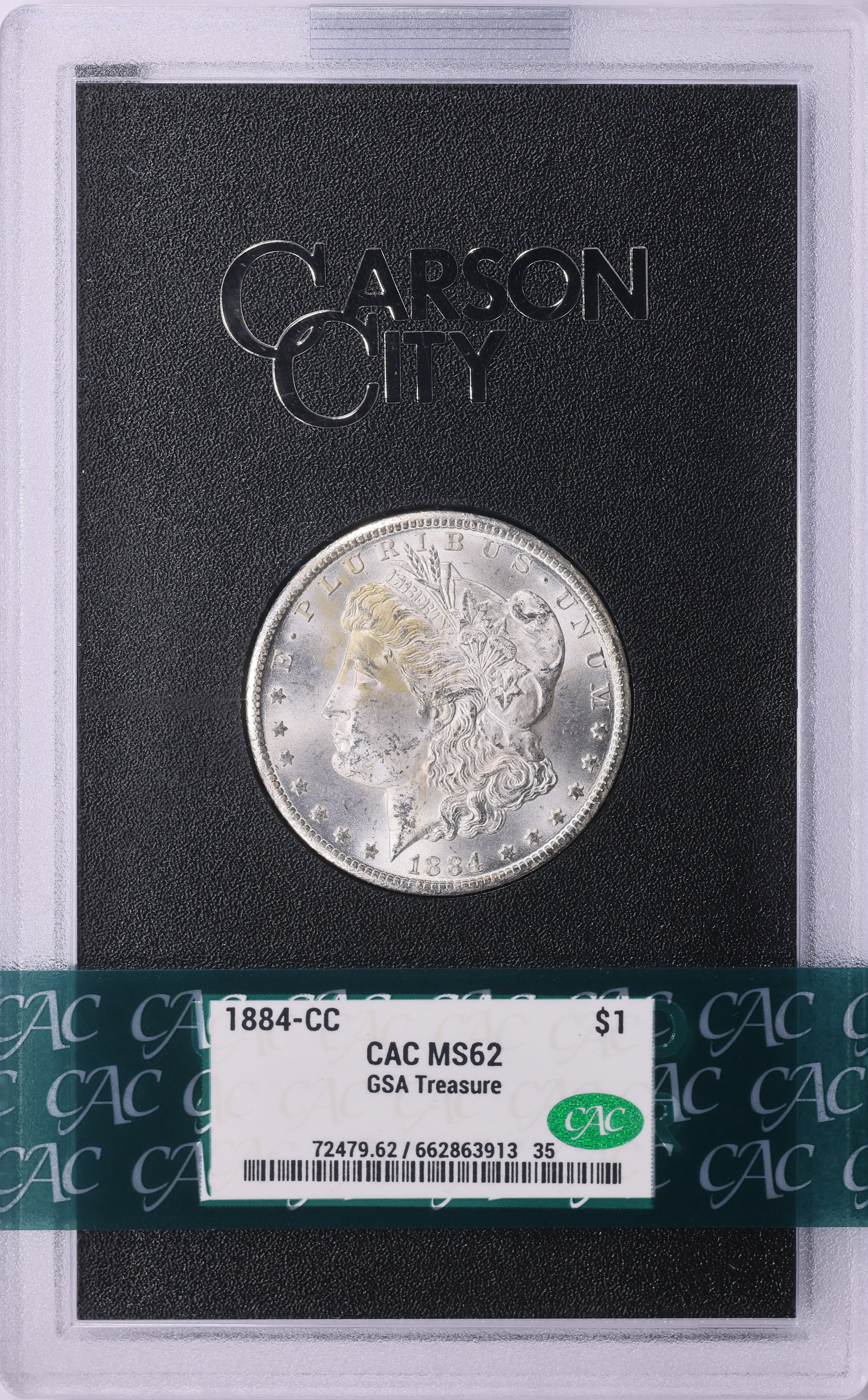 1884-CC Morgan Silver Dollar GSA Treasure CACG MS-62 (GSA Holder