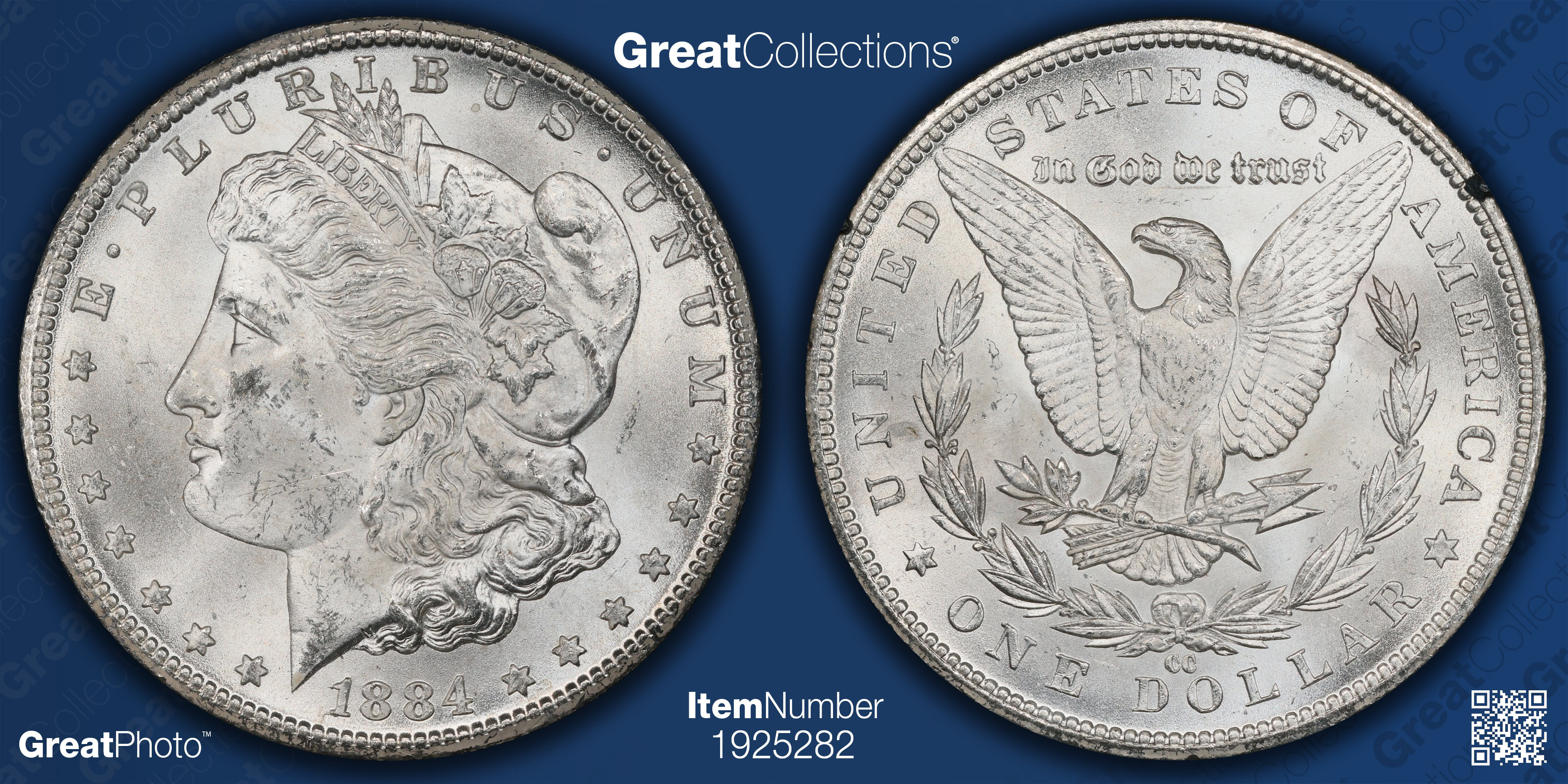 1884-CC Morgan Silver Dollar GSA Treasure CACG MS-62 (GSA Holder