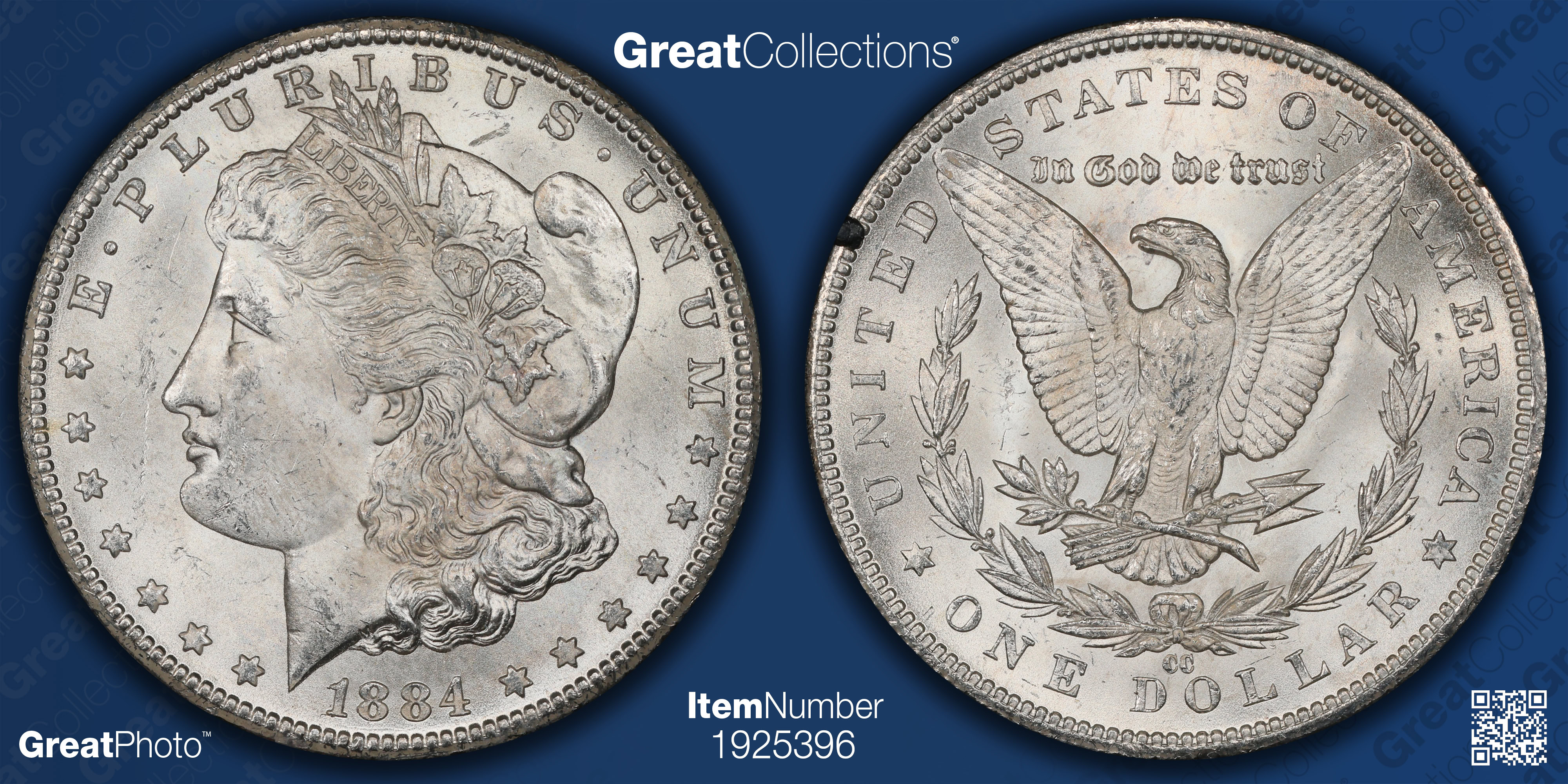 1884-CC Morgan Silver Dollar GSA Treasure CACG MS-62 (GSA Holder