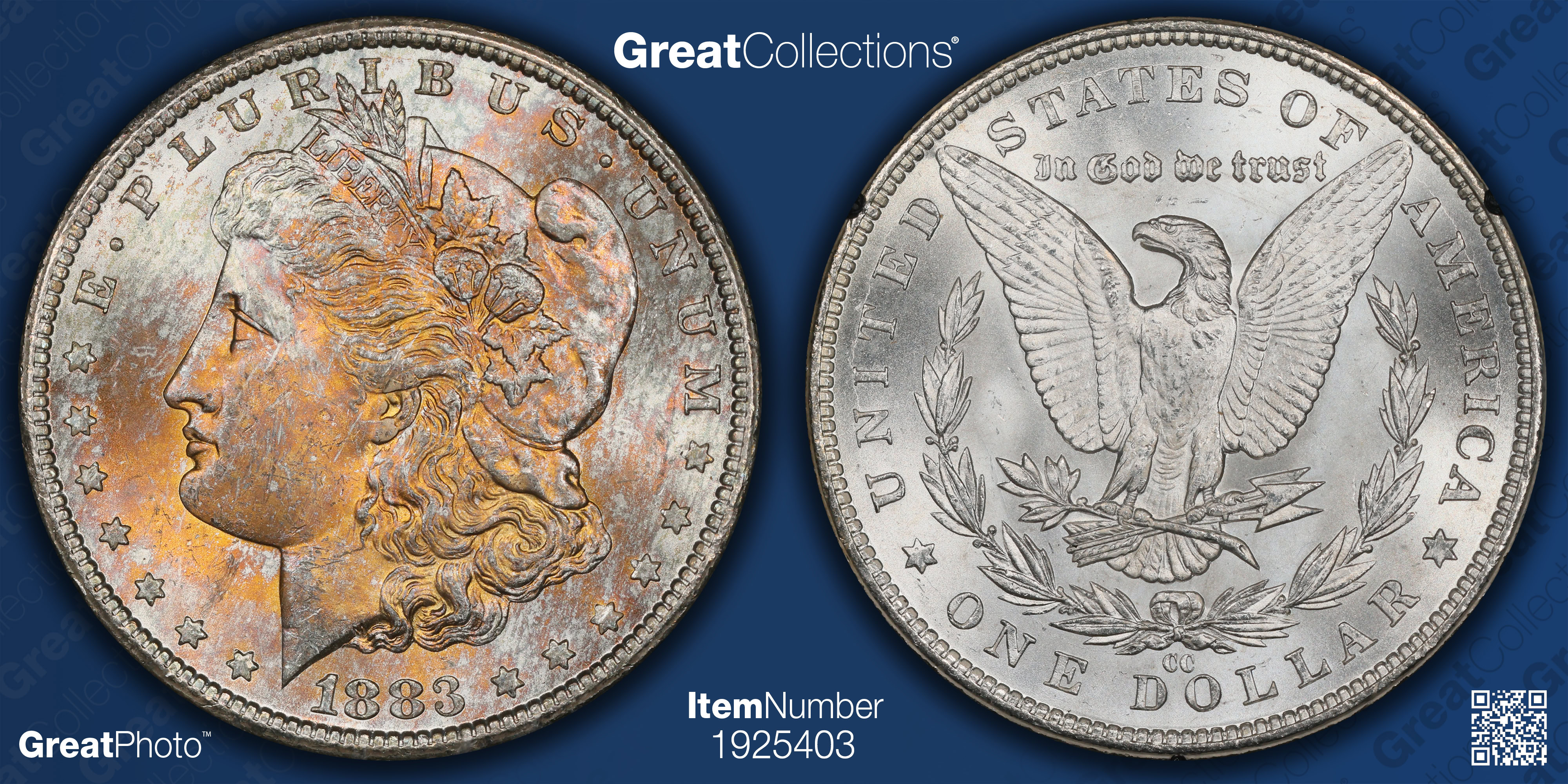 1883-CC Morgan Silver Dollar GSA Treasure CACG MS-63 (GSA Holder ...