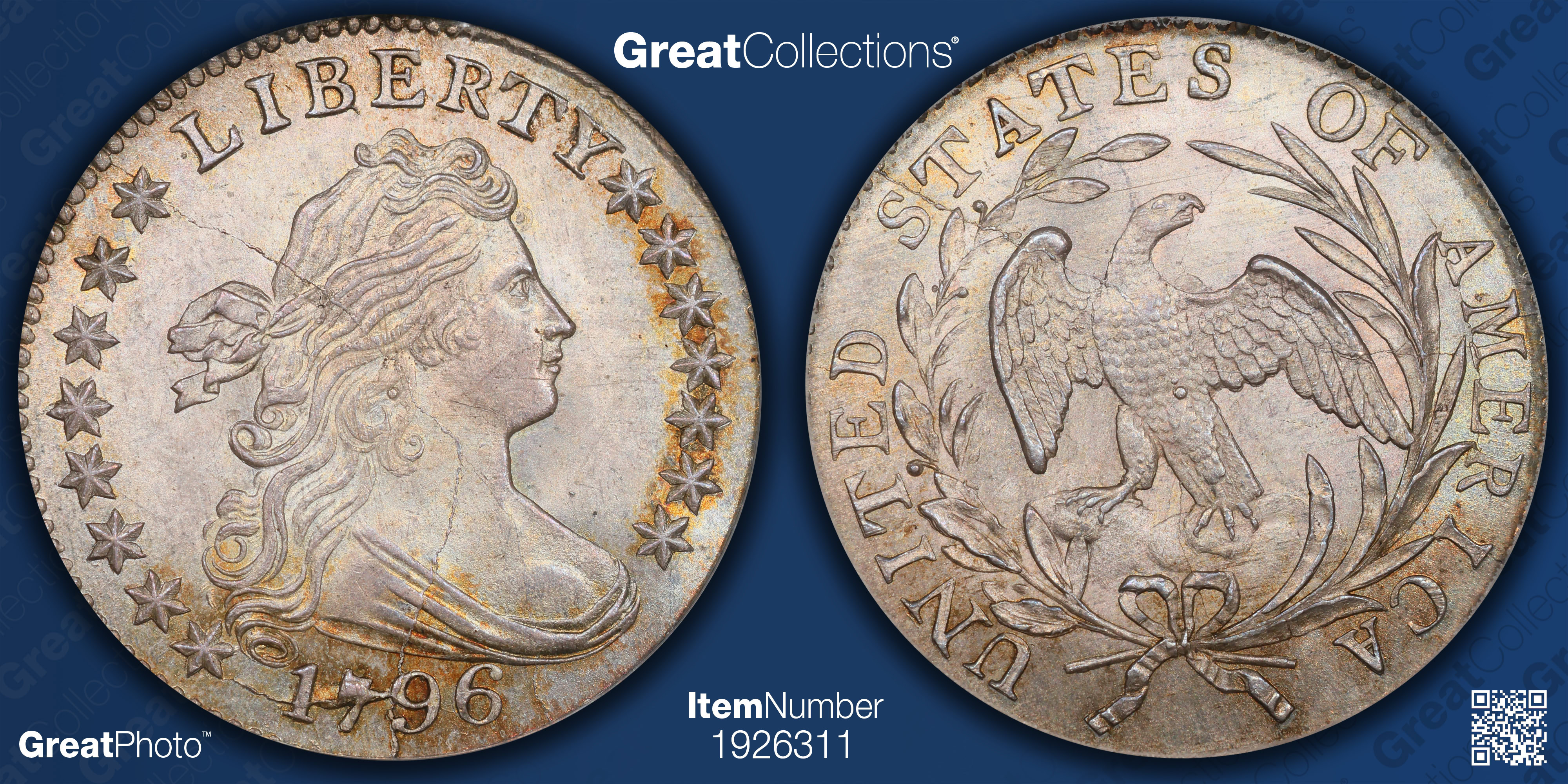 1796 Draped Bust Dime PCGS MS-68 (CAC Green) (Item 1926311