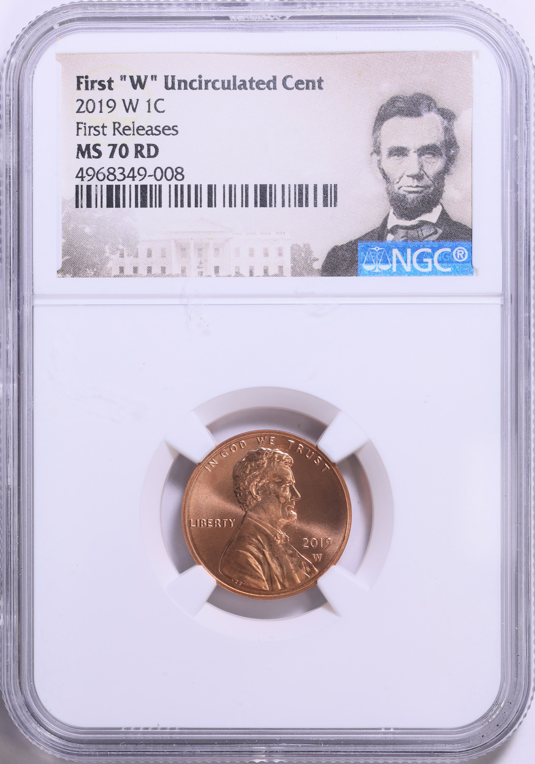 2019-W Lincoln Cent Shield First Releases NGC MS-70 RD (Item