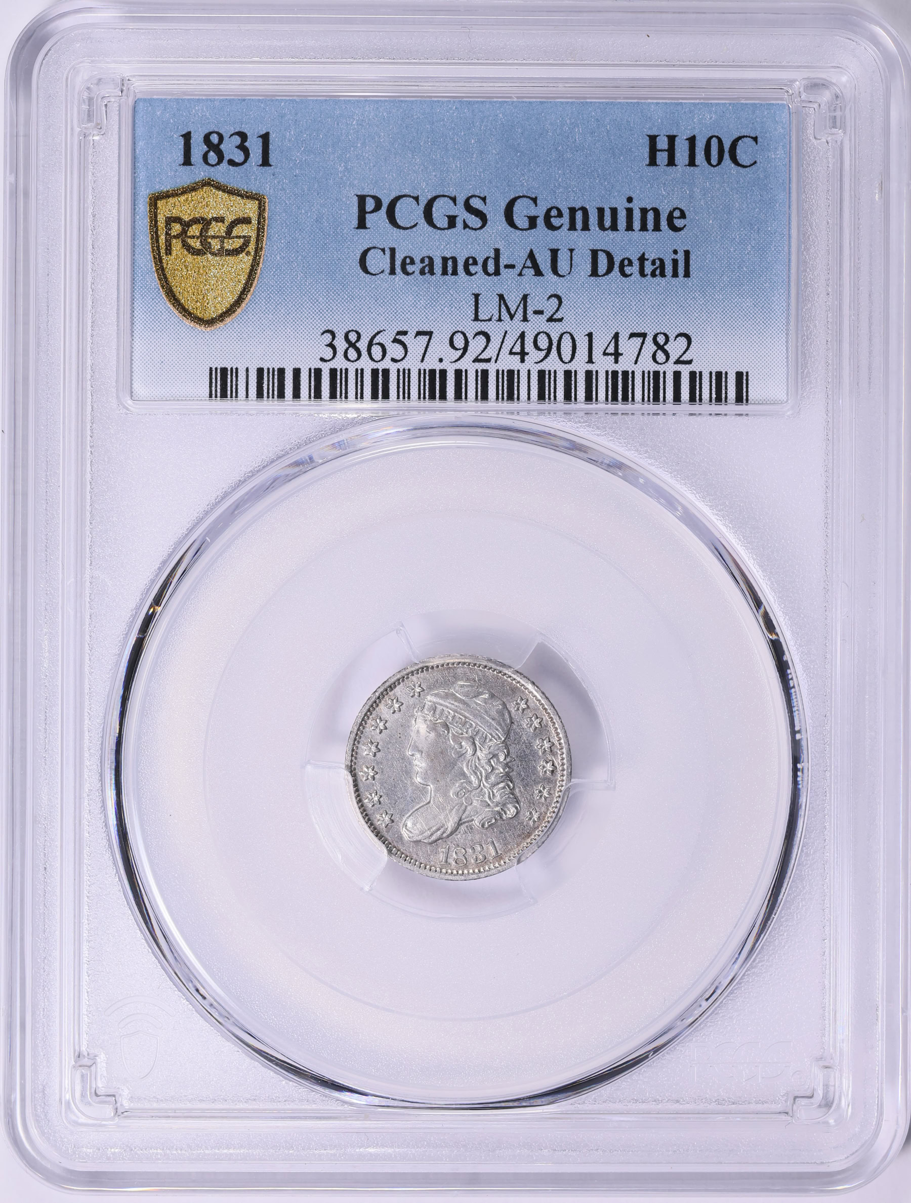 1831 Capped Bust Half Dime LM-2 PCGS Genuine AU Details (Item 1928762 ...