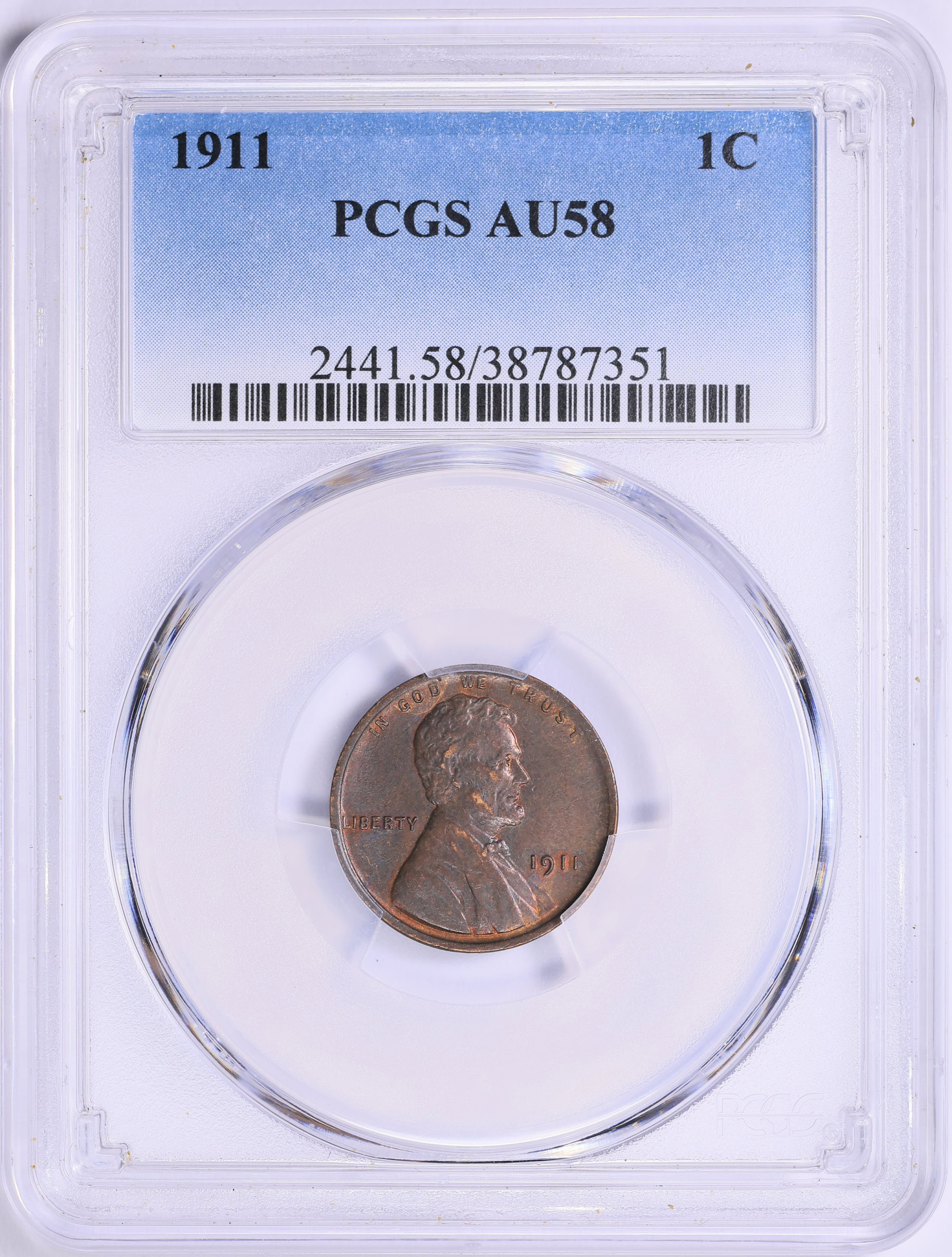 1911 Lincoln Cent PCGS AU-58 BN (Item 1928763) | GreatCollections Coin ...
