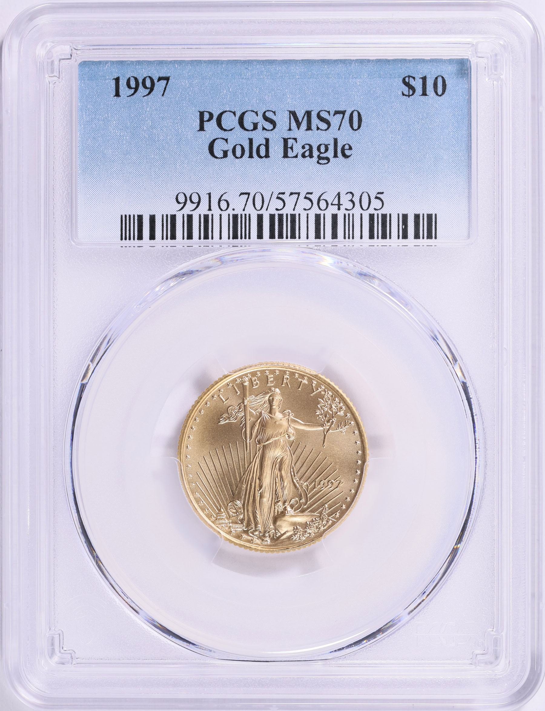 1997 $10 Quarter-Ounce Gold American Eagle PCGS MS-70 (Item