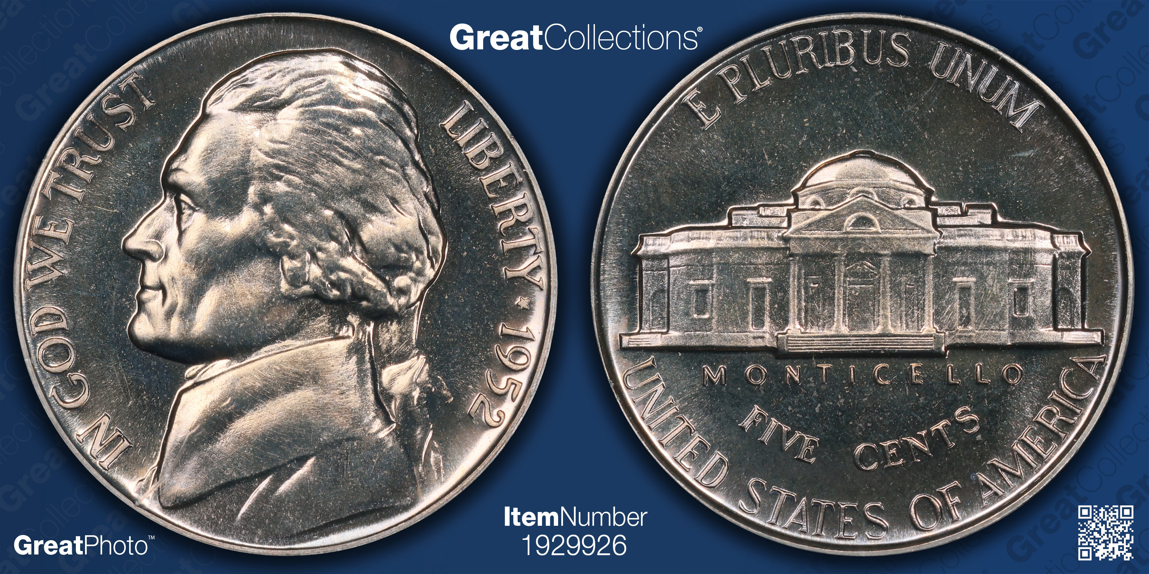 1952 Jefferson Nickel PCGS Proof-66 OGH (1st Gen) (Item 1929926