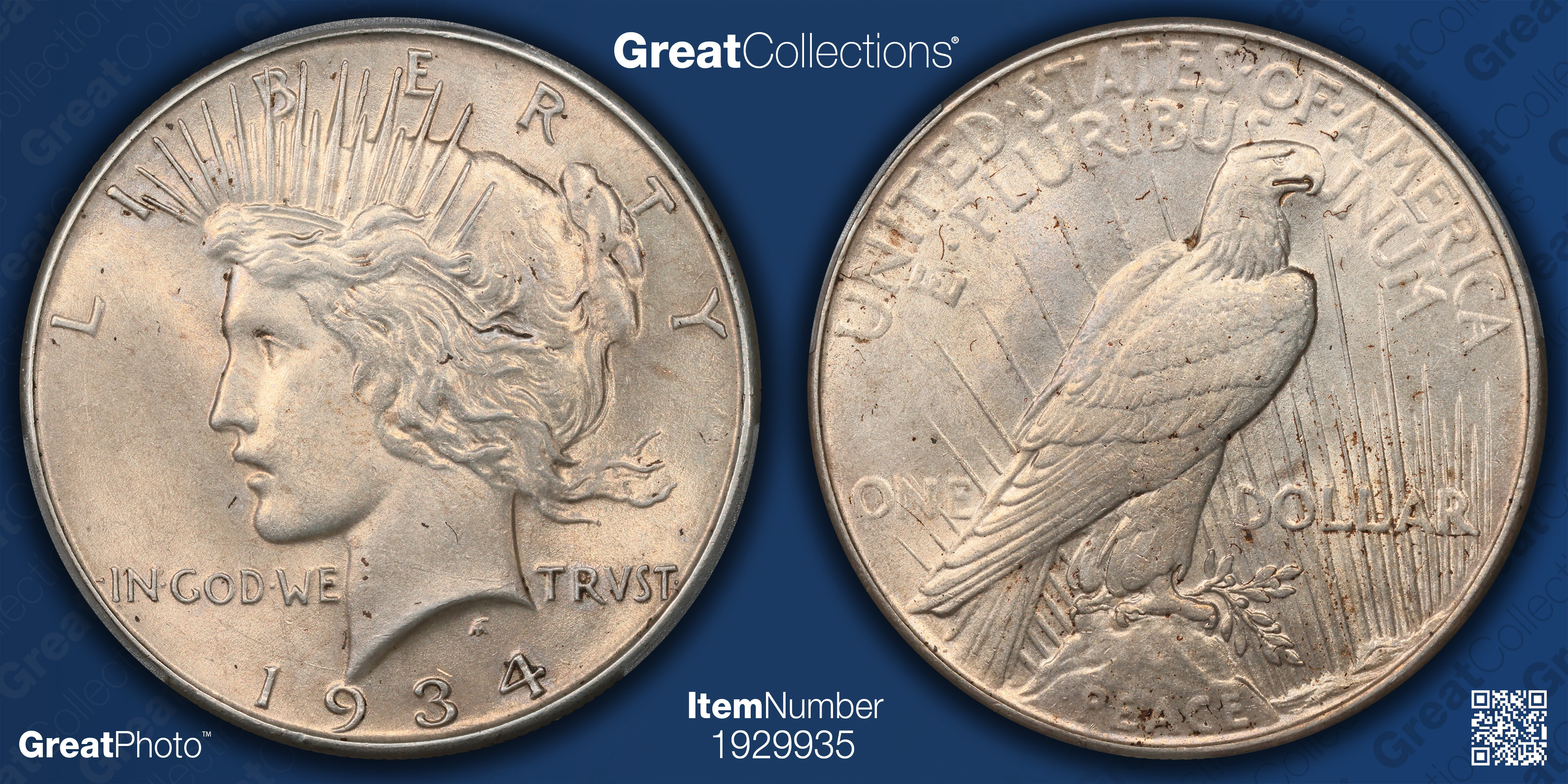 1934 Peace Silver Dollar PCGS MS-62 (Item 1929935