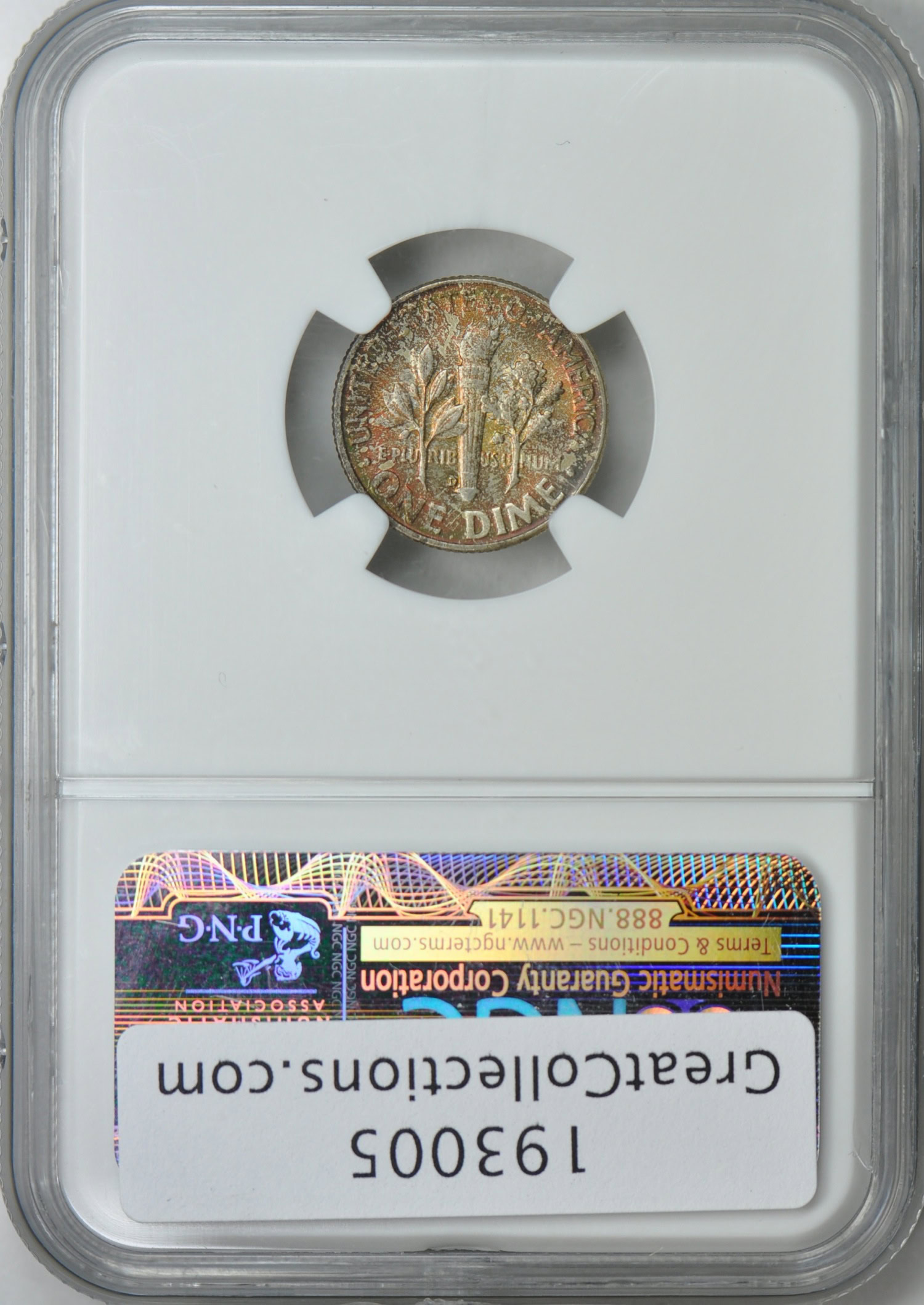 1958D Roosevelt Dime NGC MS66 ★ FT (Toned) (Item 193005