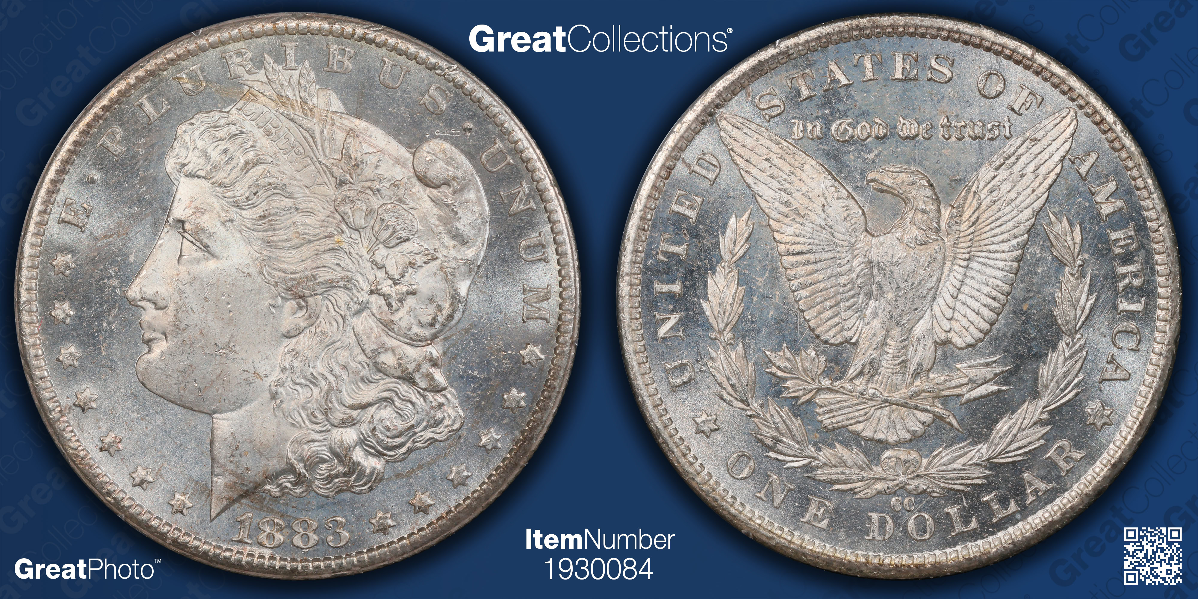 1883-CC Morgan Silver Dollar PCGS MS-64 DMPL OGH (1st Gen) (Item