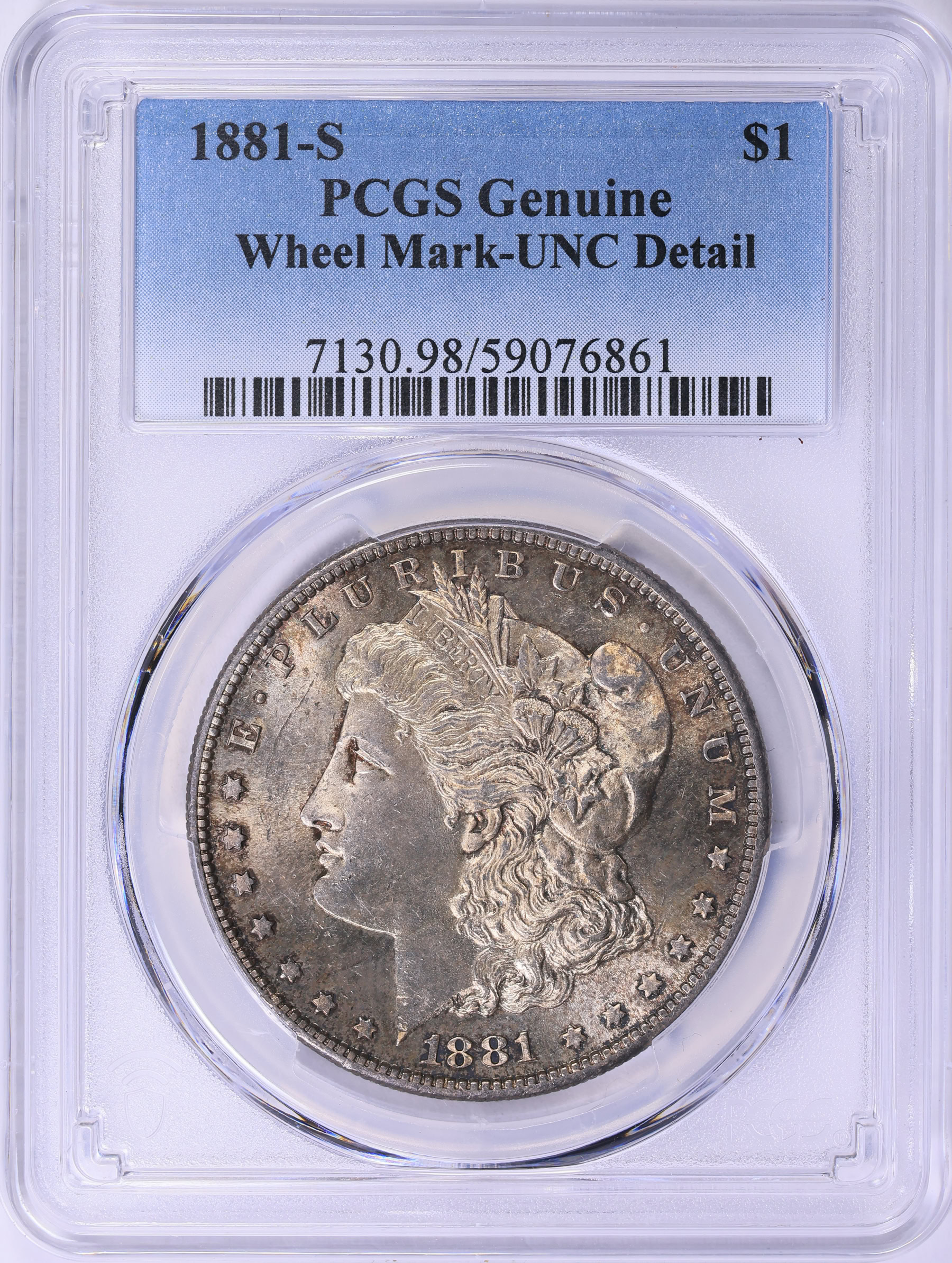1881-S Morgan Silver Dollar PCGS Genuine Unc Details (Item 1930112
