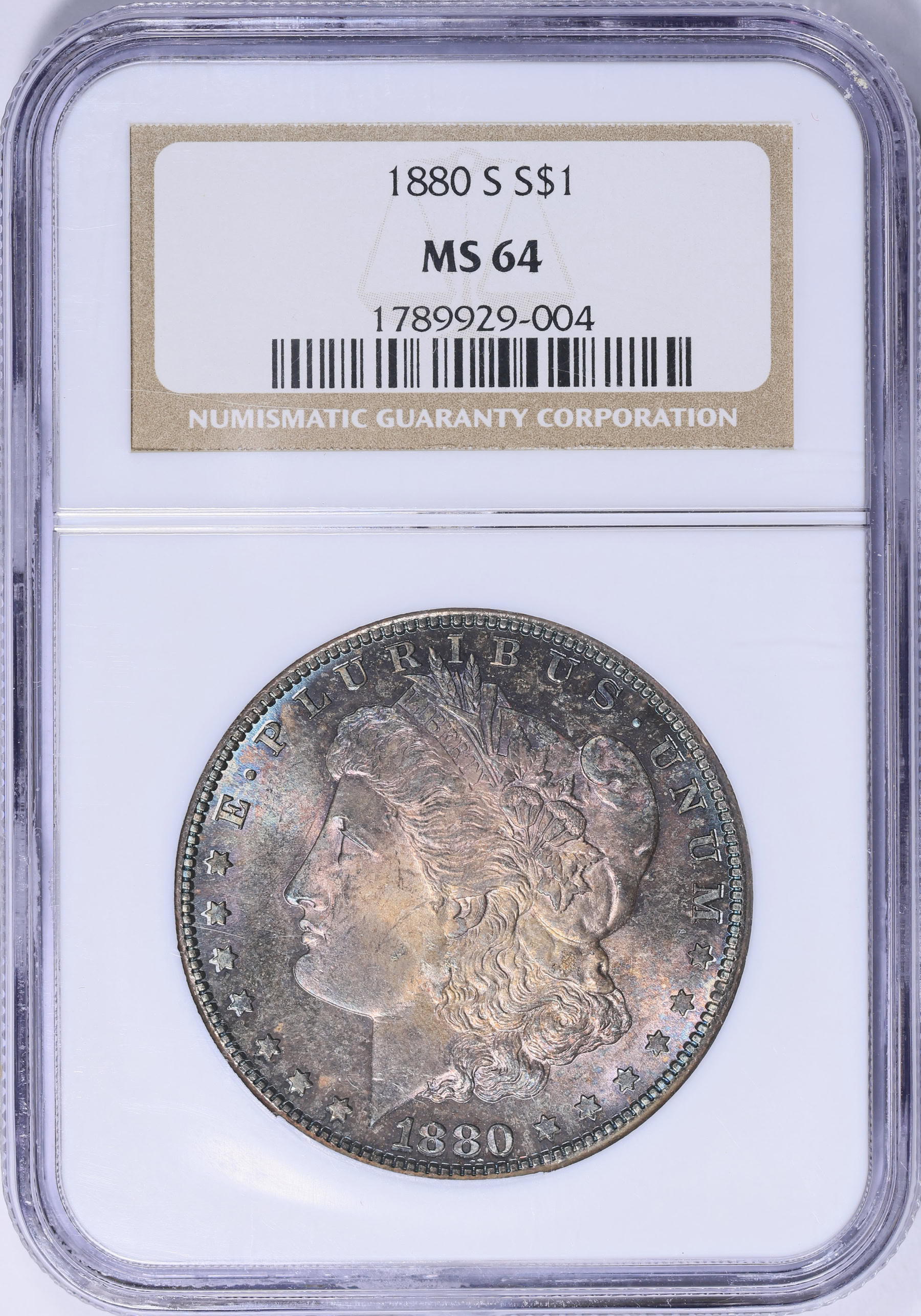 1880-S Morgan Silver Dollar NGC MS-64 (Toned) (Item 1930668