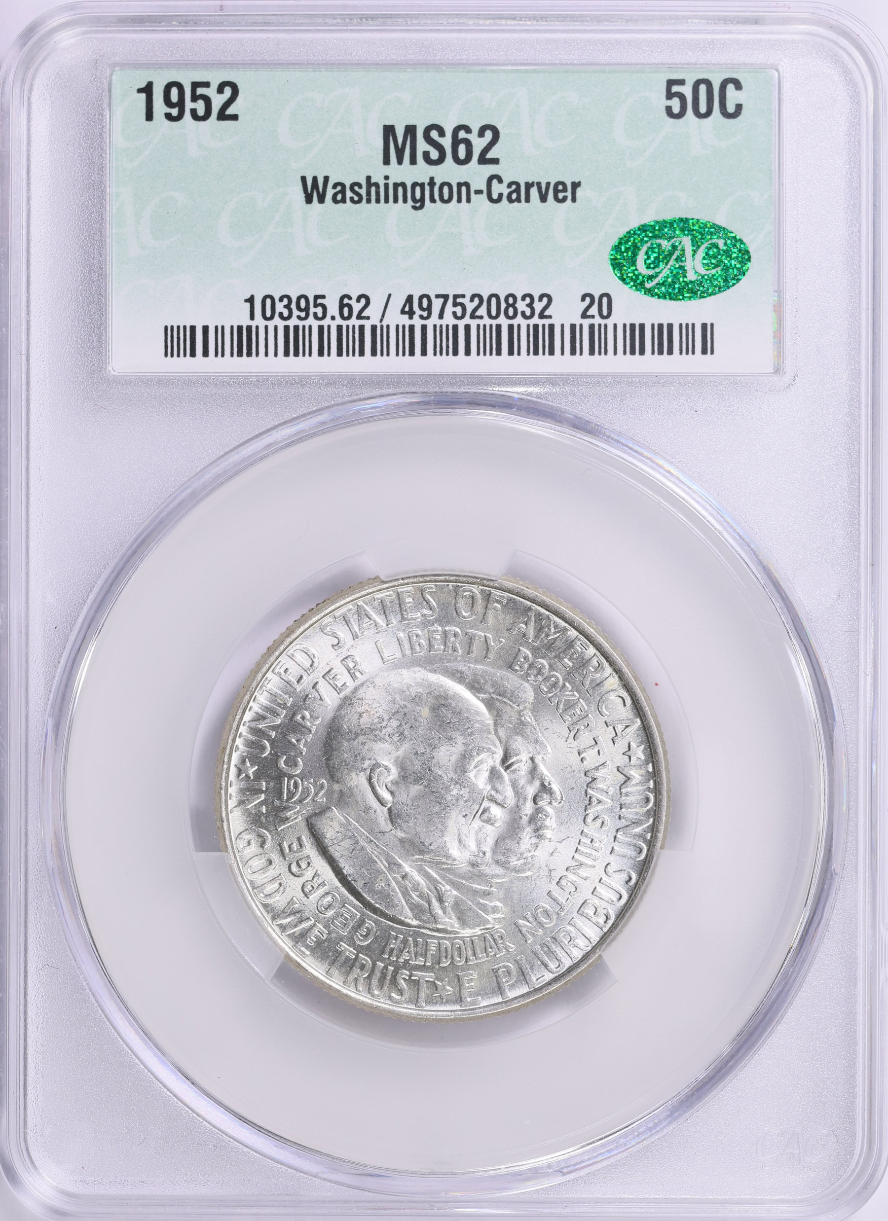 1952 Carver/Washington Commemorative Half Dollar CACG MS-62 (Item