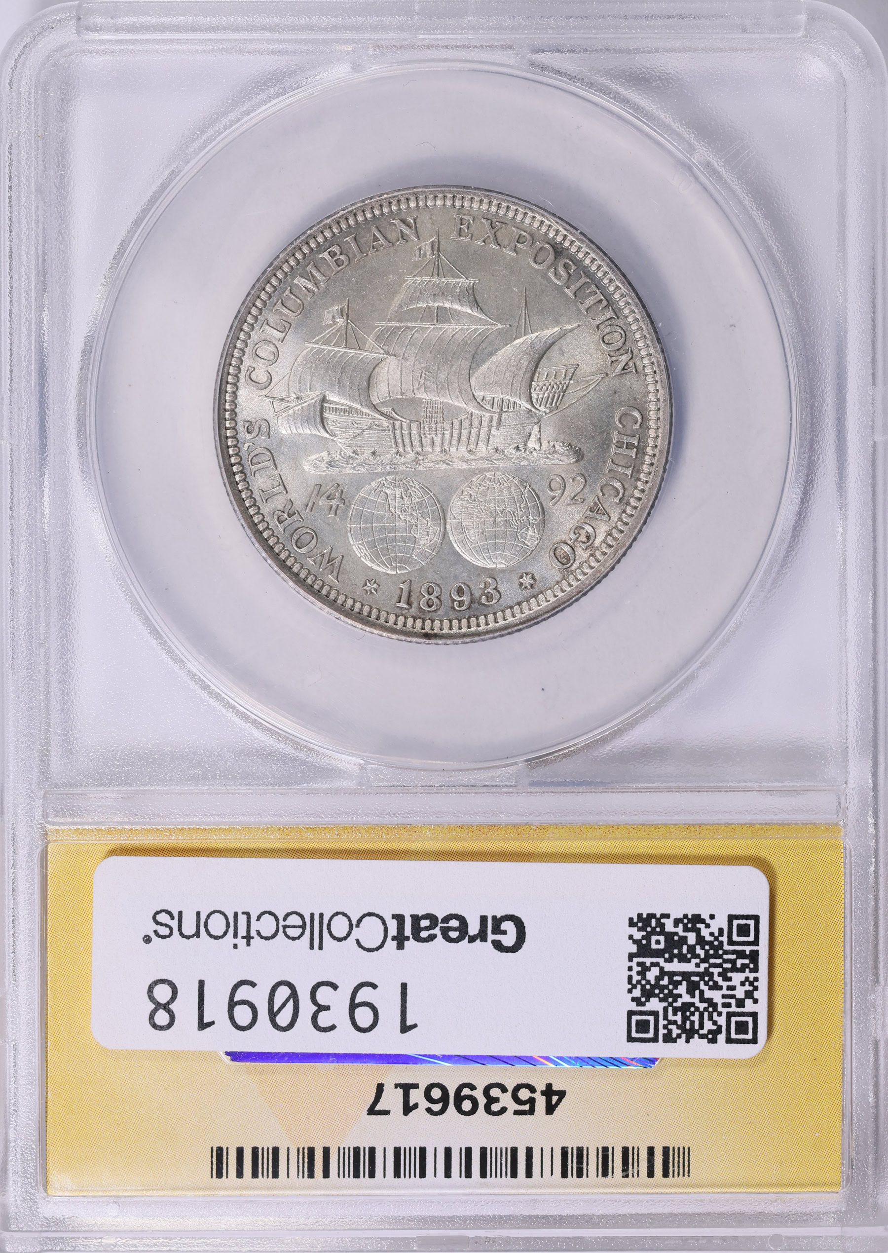 1893 World Columbian Exposition Half Dollar ANACS MS-63 (Item