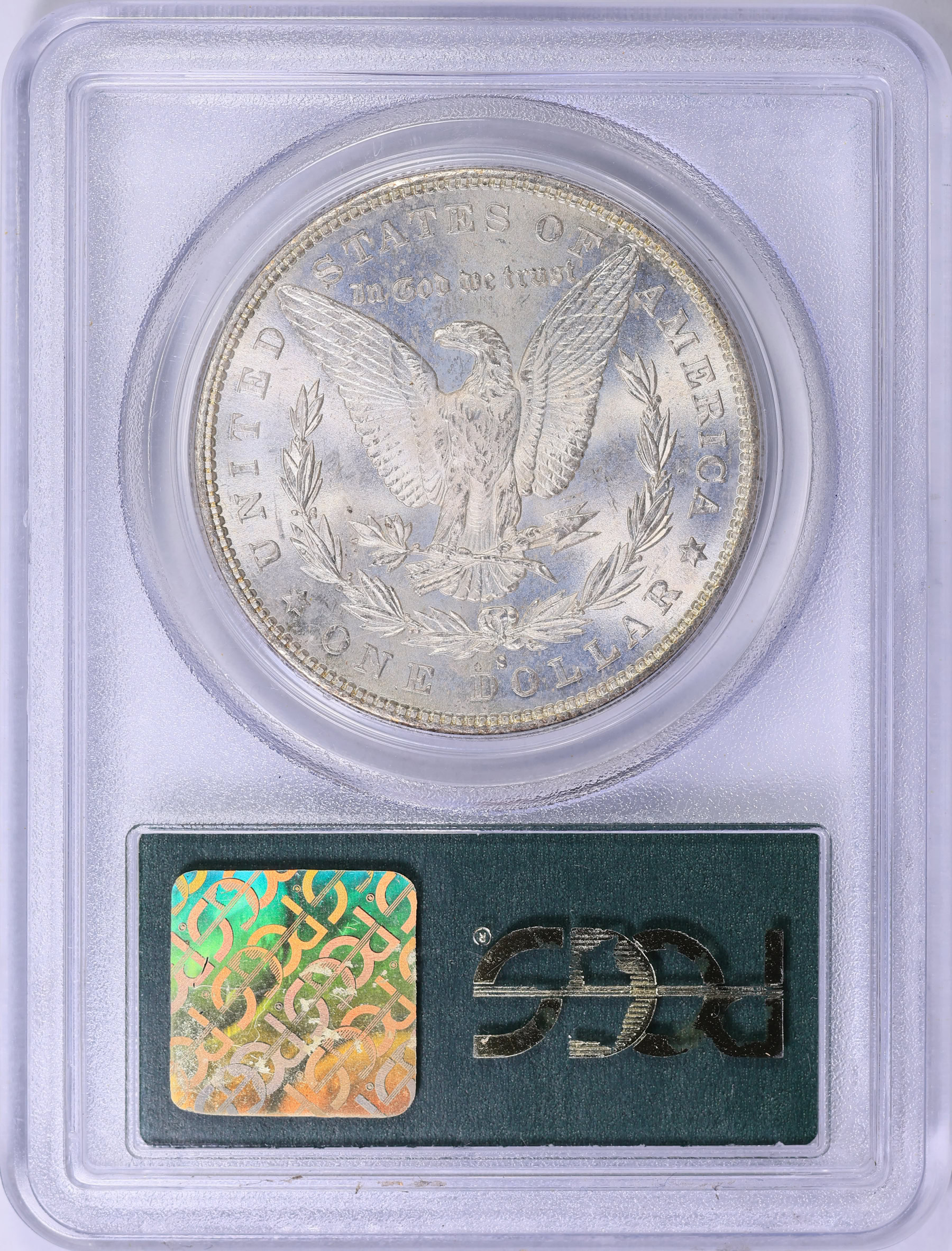 1881-S Morgan Silver Dollar PCGS MS-64 (CAC Green) (Toned) OGH