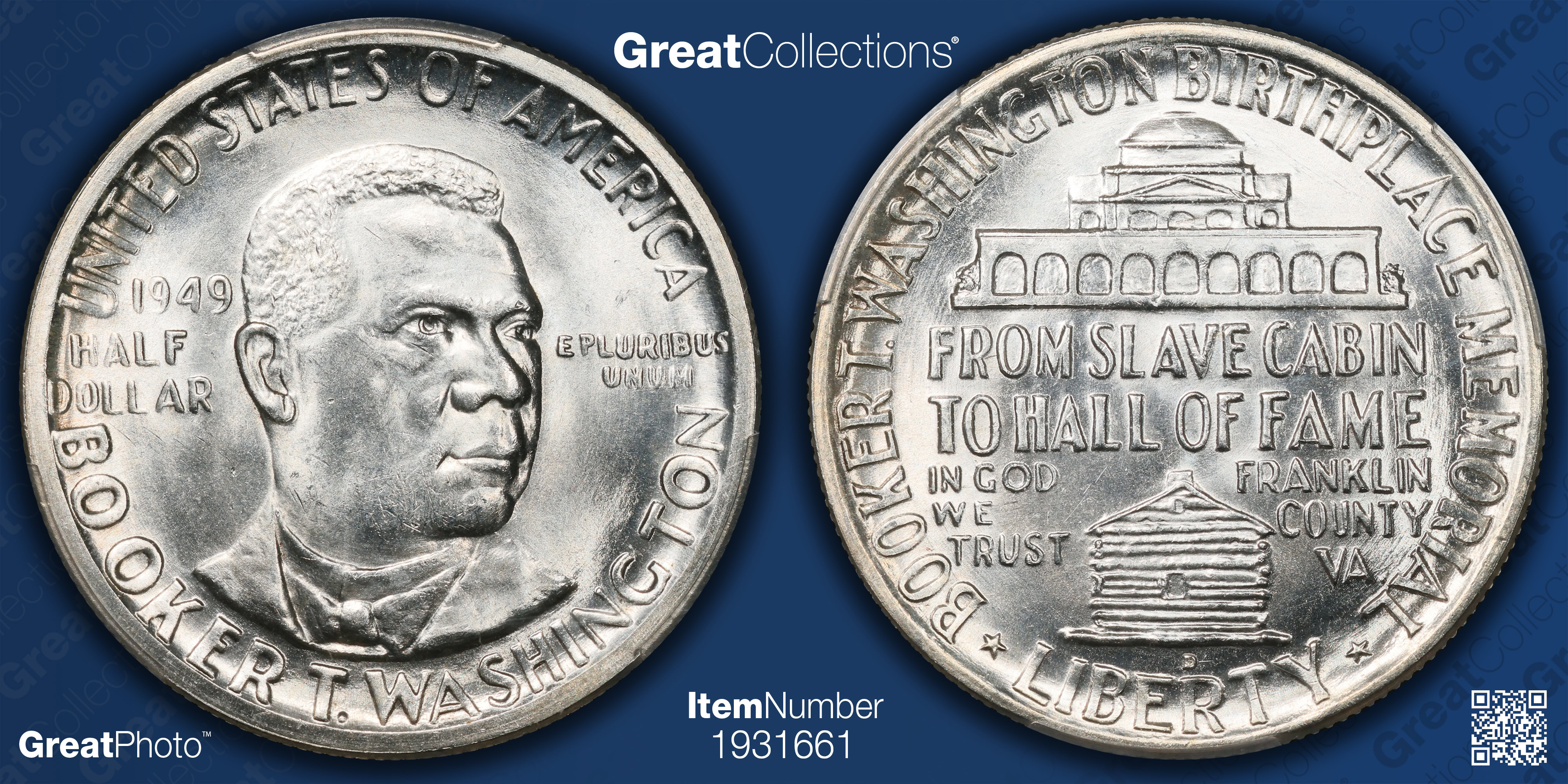 1949-D Booker T. Washington Memorial Half Dollar PCGS MS-65 (CAC