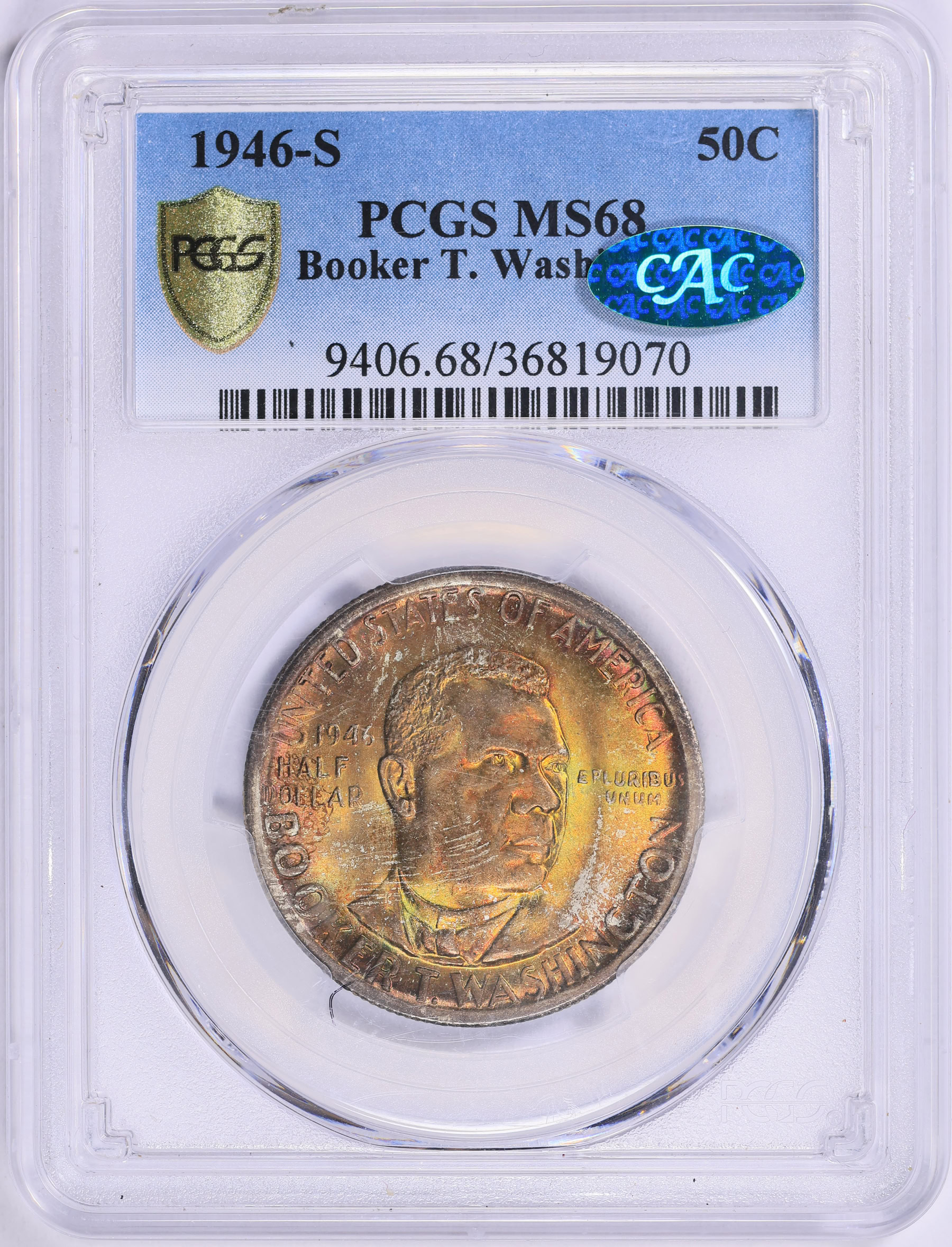 1946-S Booker T. Washington Memorial Half Dollar PCGS MS-68 (CAC