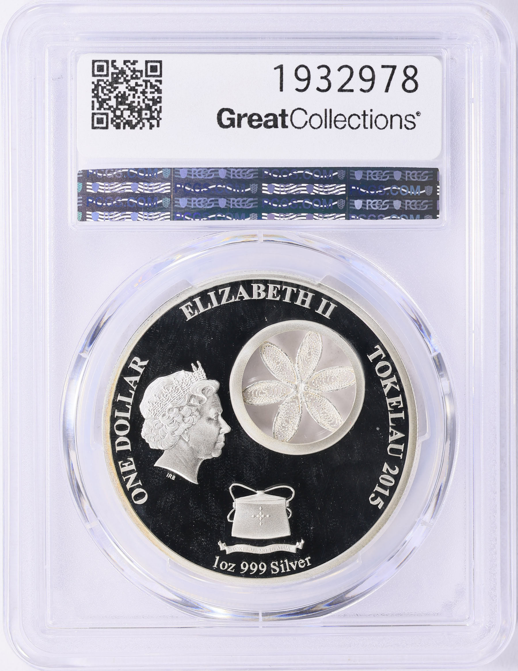 Tokelau Islands 2015 Silver Dollar Snowflake Bear Series Polar