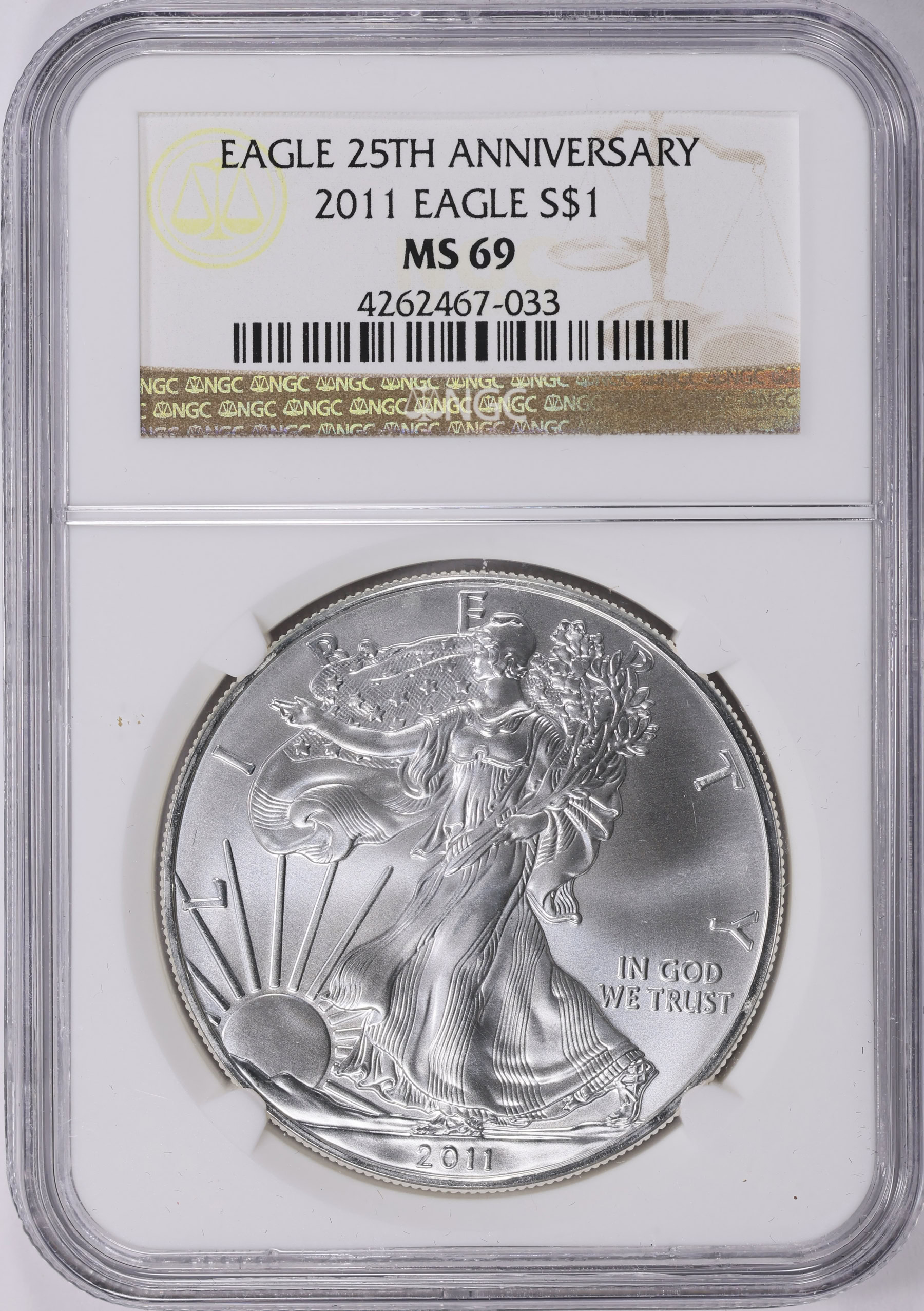 2011 $1 Silver Eagle NGC MS-69 (Item 1933462) | GreatCollections