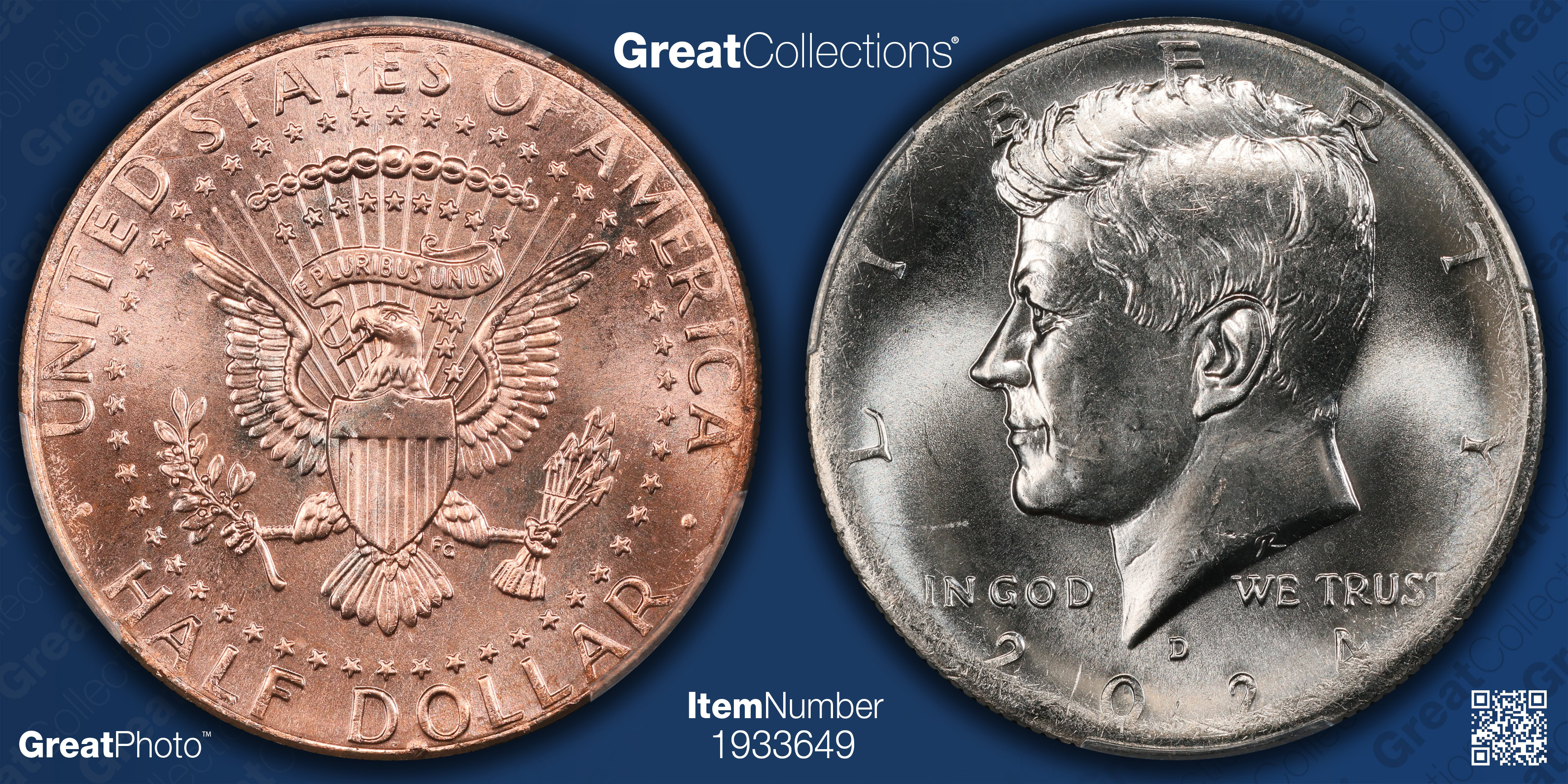 【レア】U.S.A. 第2部　1919 (大統領の花束) ドス・パソス　改造社 Mint Error 2024-D Kennedy Half Dollar Reverse Clad Layer Missing