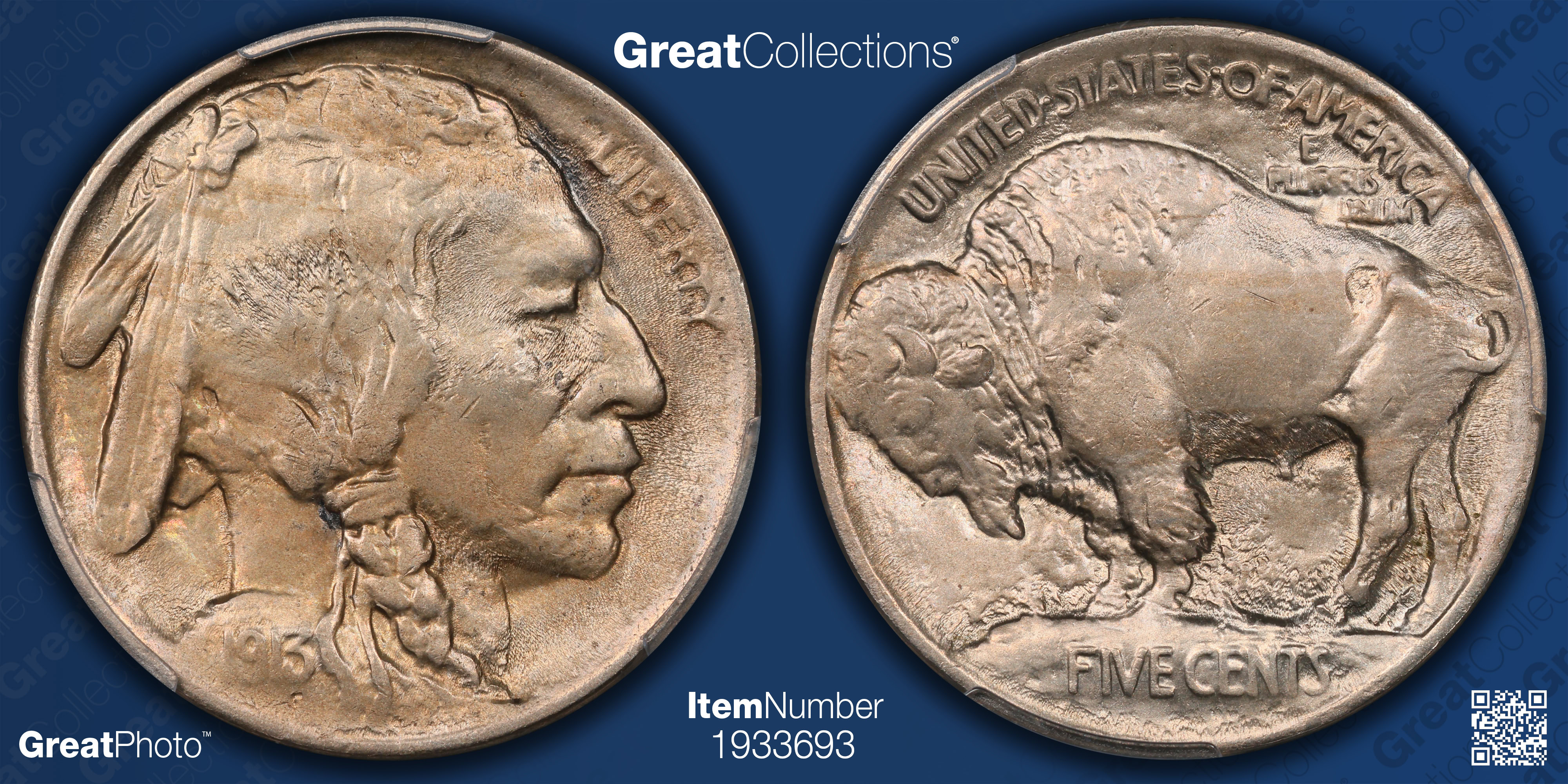 1913 Buffalo Nickel Type 1 PCGS MS-63 (Item 1933693