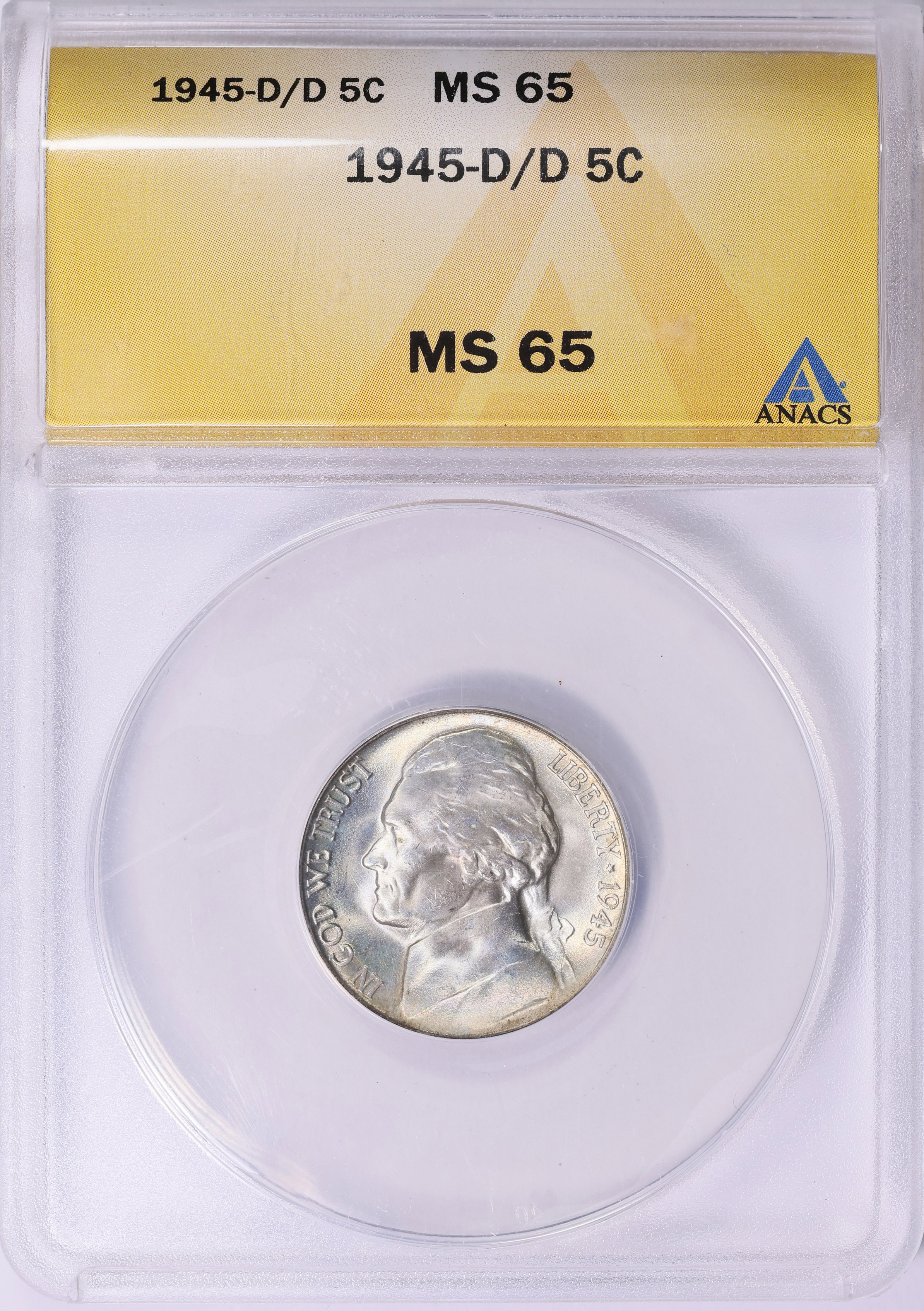 1945-D/D Jefferson Nickel ANACS MS-65 | ANACS Cert #4757127 ...
