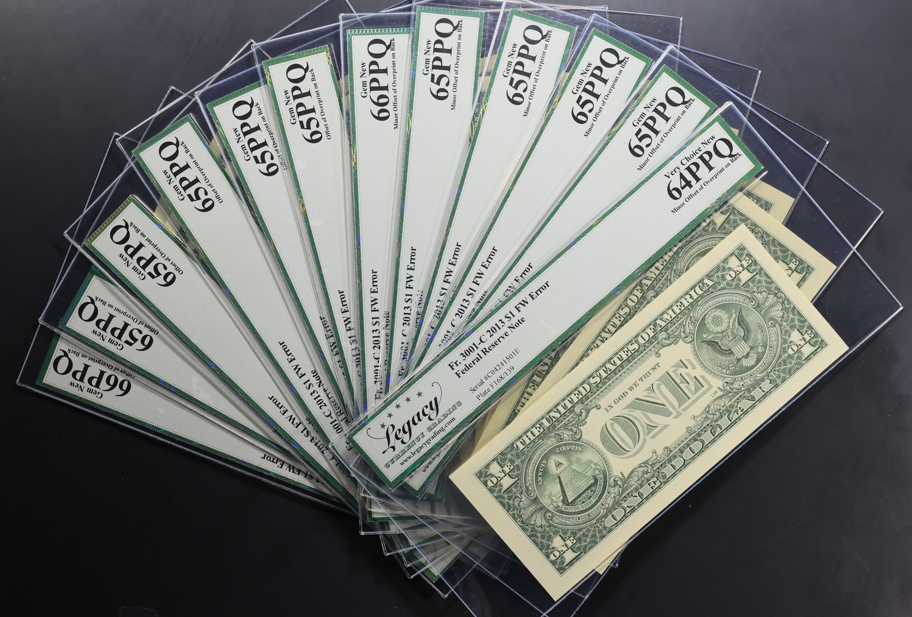 Off Set Error Banknote Fr. 3001-C (CE Block) 2013 $1 Philadelphia Federal Reserve Error Notes ...