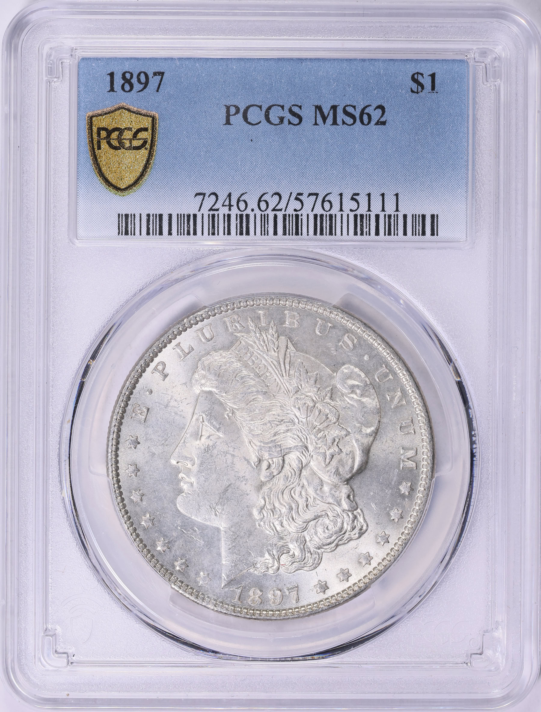 1897 Morgan Silver Dollar PCGS MS-62 (Item 1934399) | GreatCollections ...