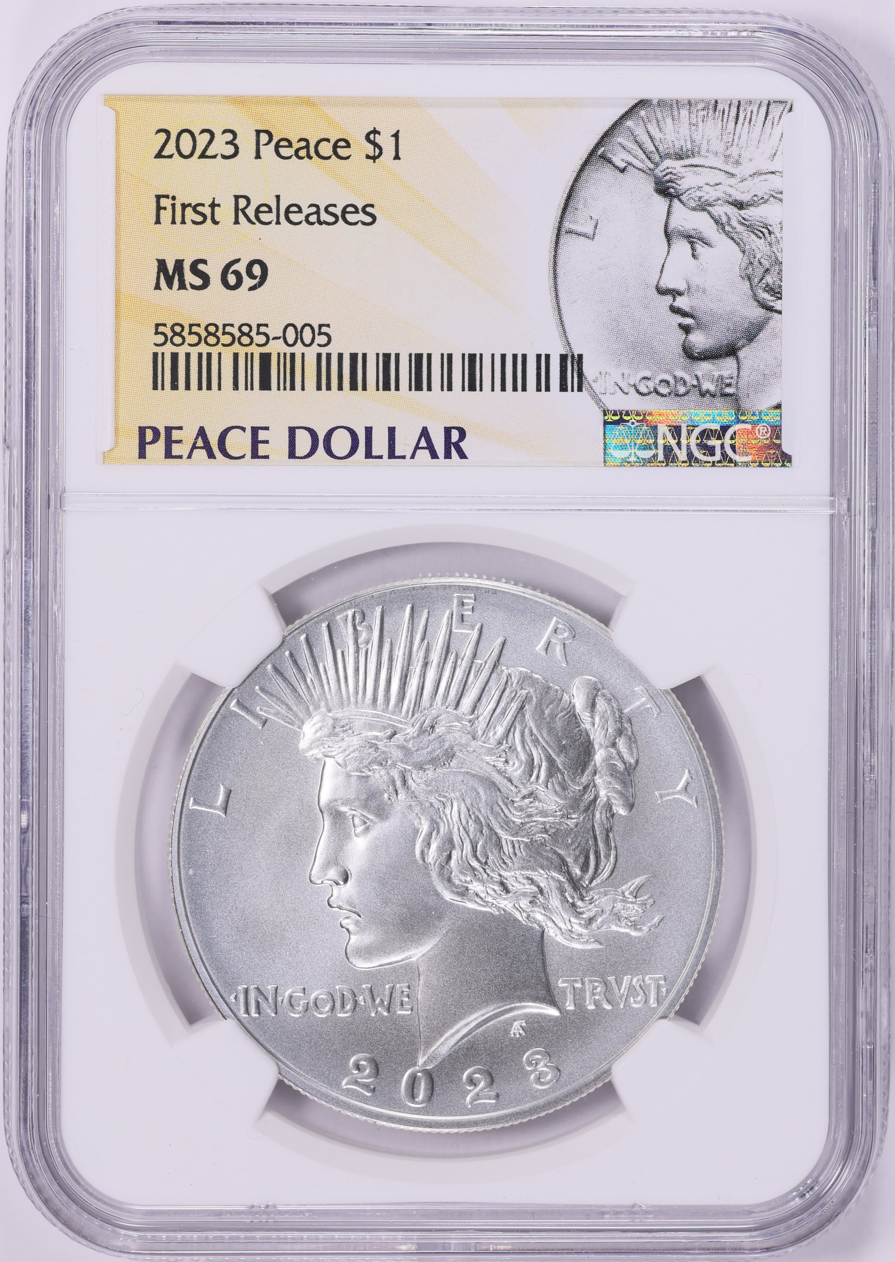 2023 Peace Silver Dollar First Releases NGC MS-69 | NGC Cert