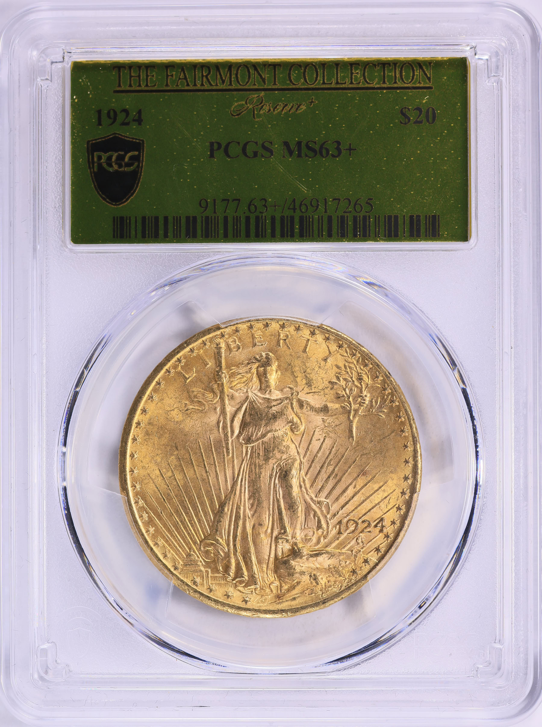 1924 Saint-Gaudens Gold Double Eagle PCGS MS-63+ (Gold Foil Label
