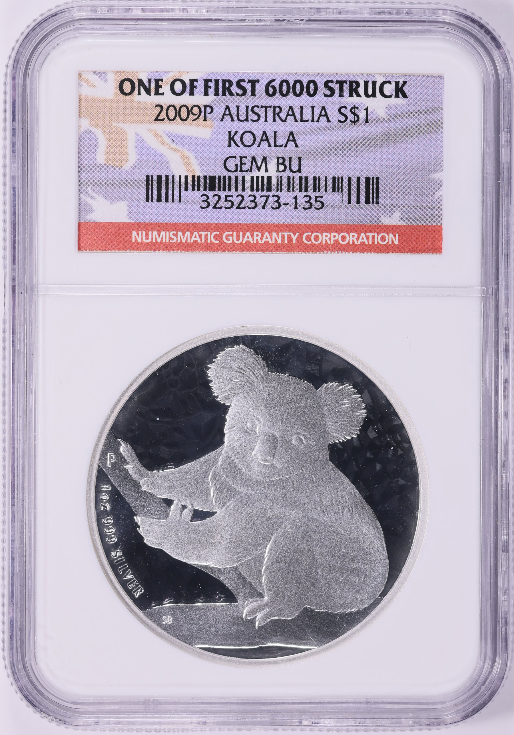 2019年 オーストラリアコアラ NGC MS70 4951314-058 Australia 2009-P Silver Dollar Koala KM-1111 NGC Gem BU (Item